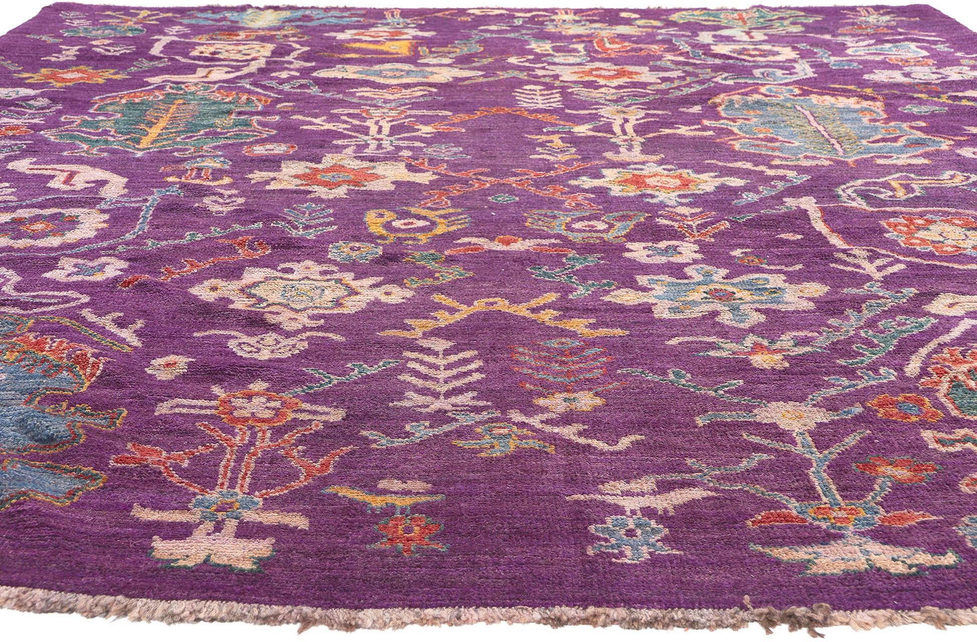 9 x 12 Colorful Purple Oushak Rug 80817