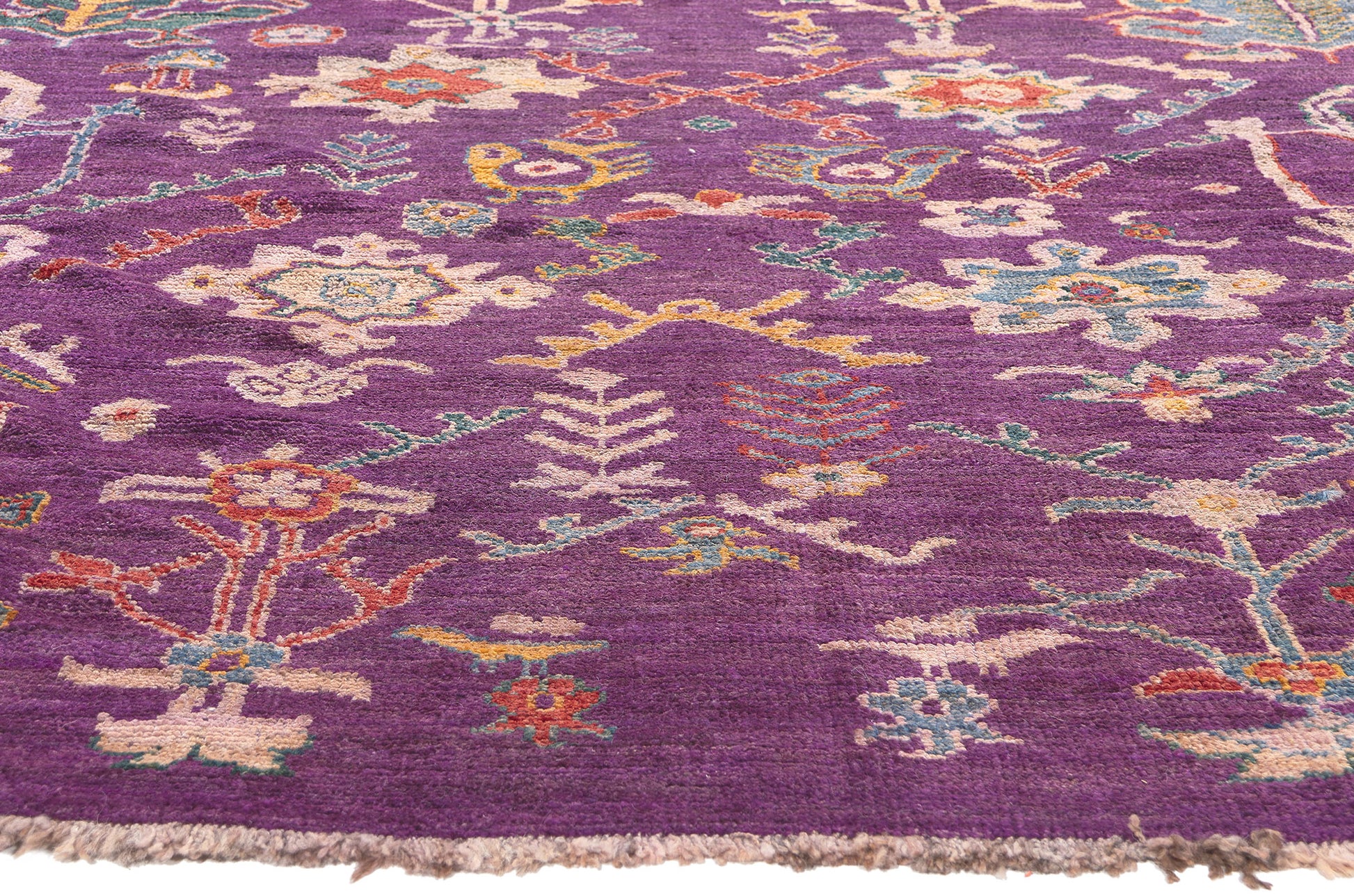 9 x 12 Colorful Purple Oushak Rug 80817