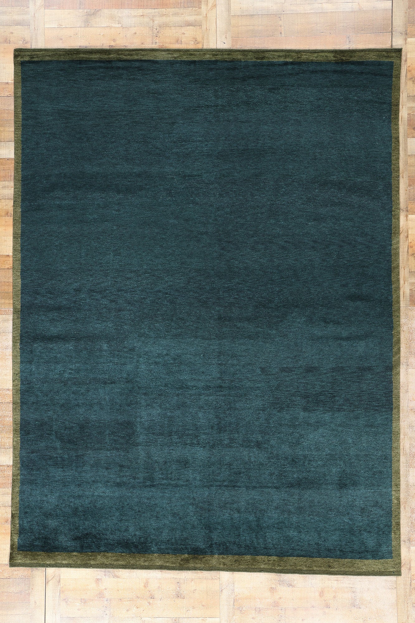 9 x 12 Modern Dark Teal Moroccan Rug 31326