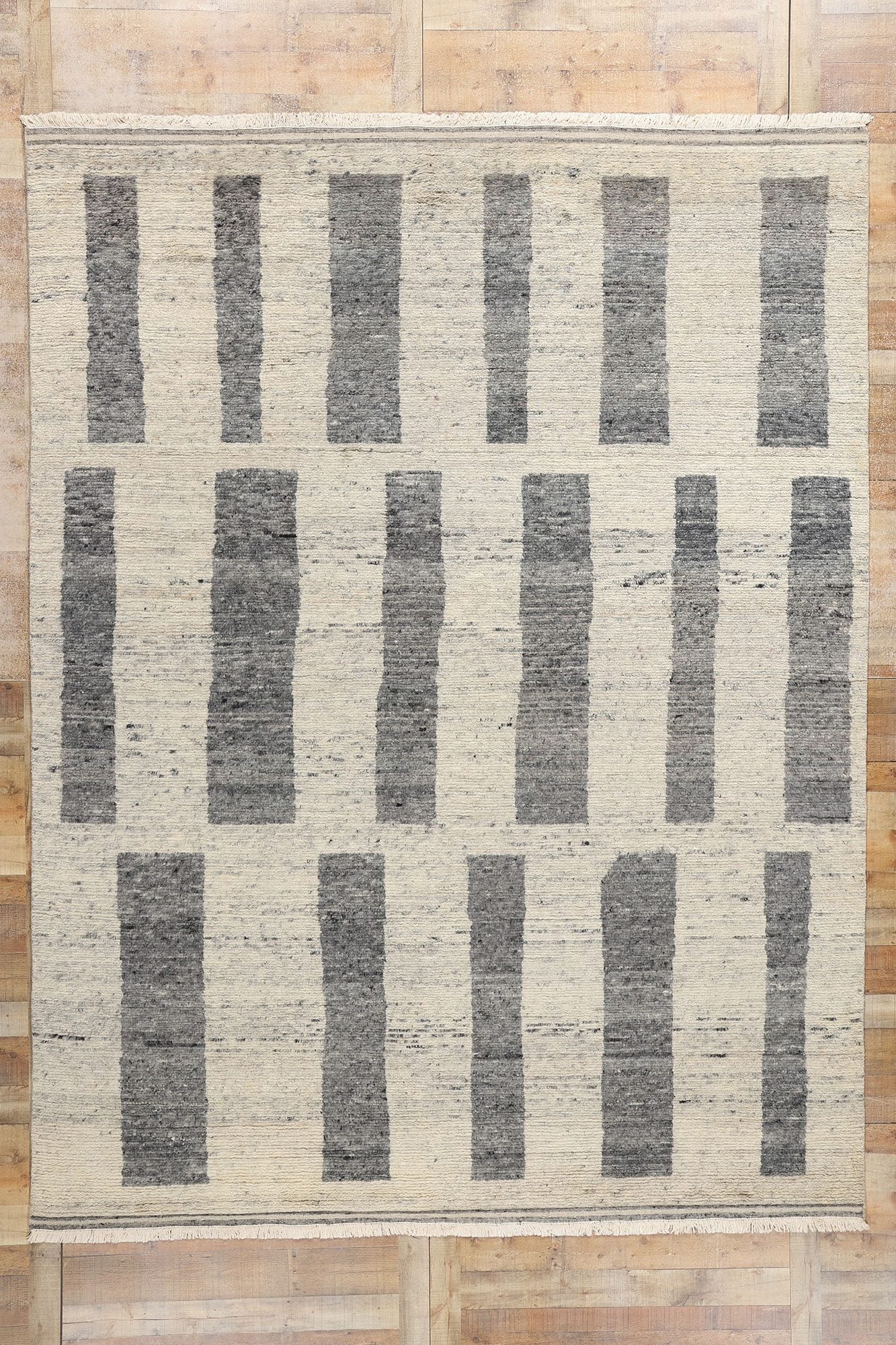 9 x 12 Modern Gray Bauhaus Moroccan Rug 31255