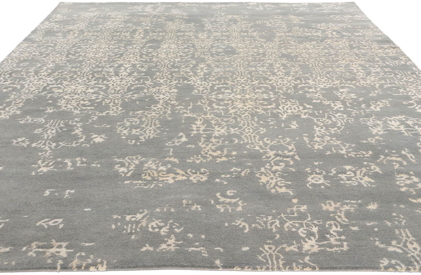 7 x 10 Modern Gray Erased Damask Rug 31146