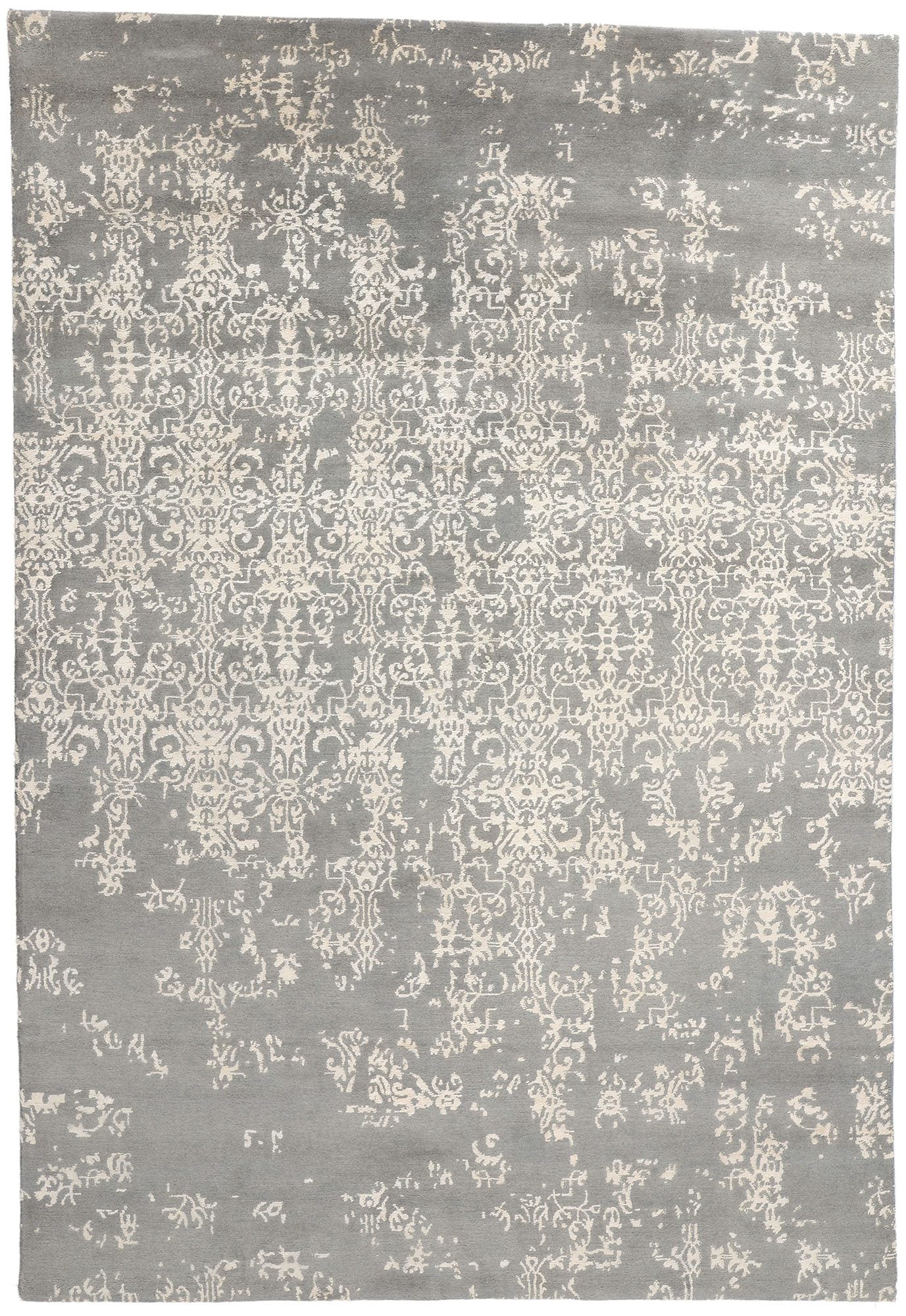 7 x 10 Modern Gray Erased Damask Rug 31146