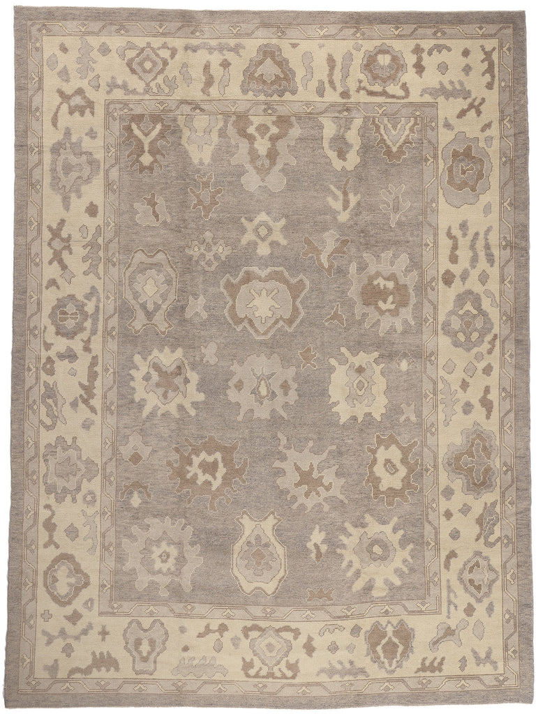 10 x 13 Modern Earth-Tone Turkish Oushak Rug 52373