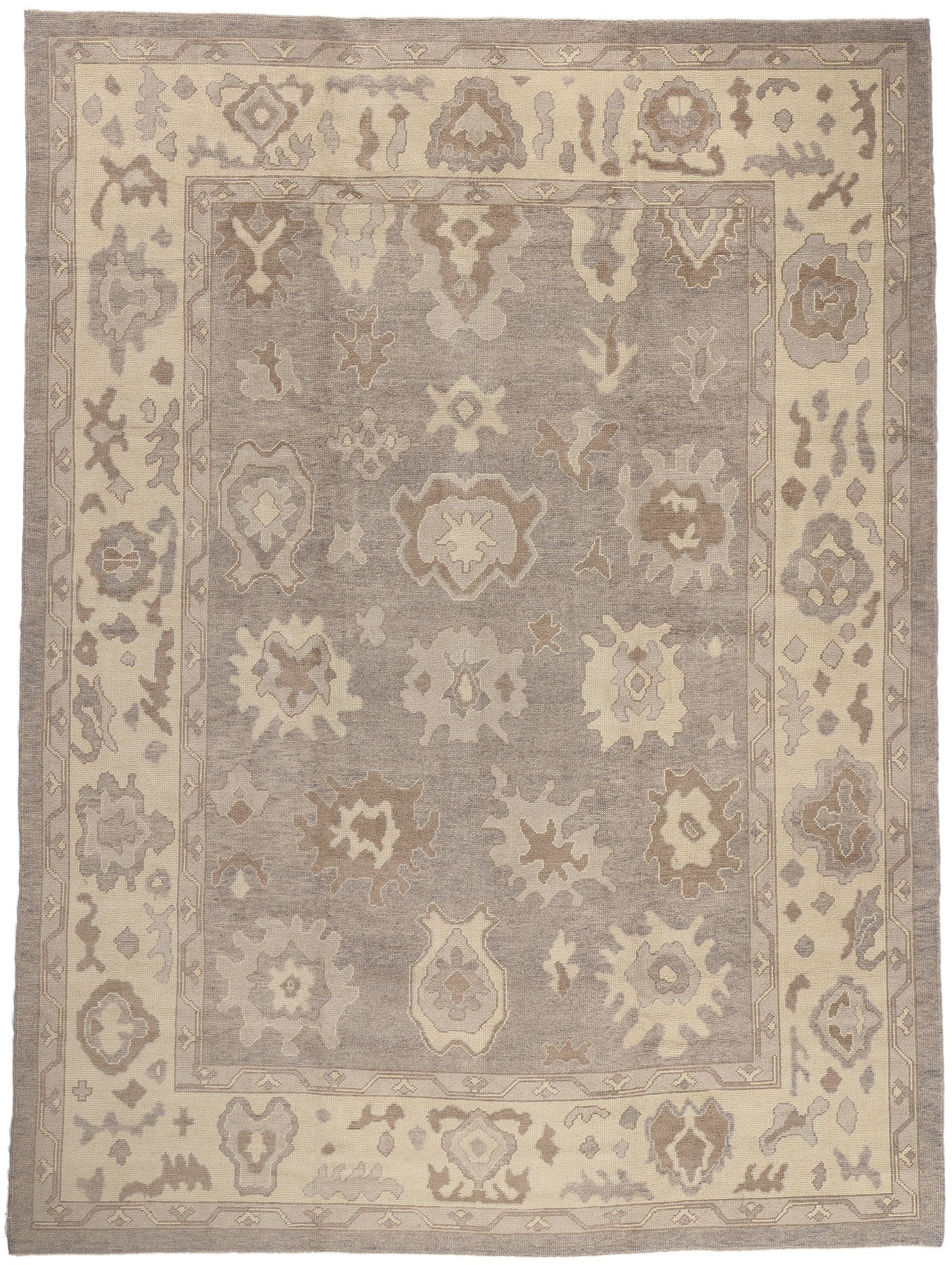 10 x 13 Modern Earth-Tone Turkish Oushak Rug 52373