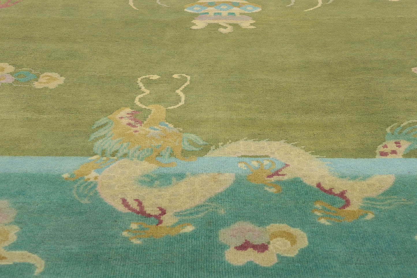 8 x 12 Modern Green Chinese Art Deco Rug 31330