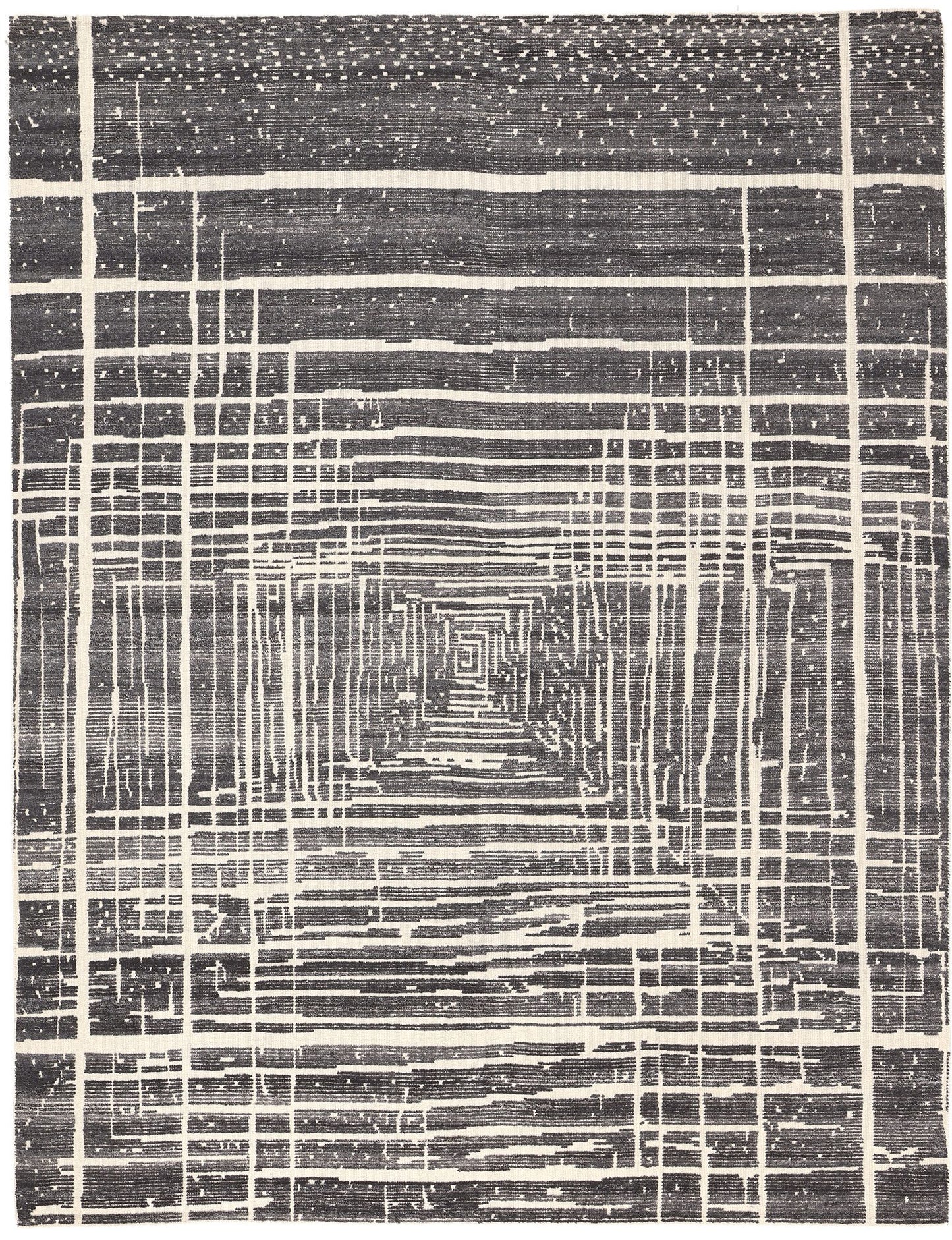 9 x 12 Modern Gray Geometric High-Low Rug 30986