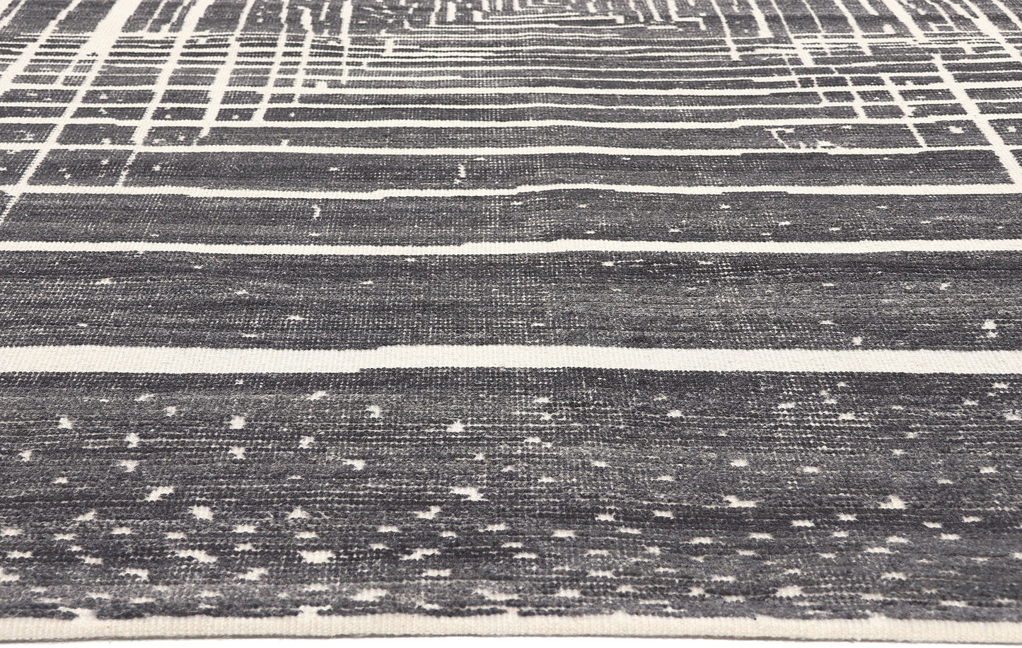 9 x 12 Modern Gray Geometric High-Low Rug 30986