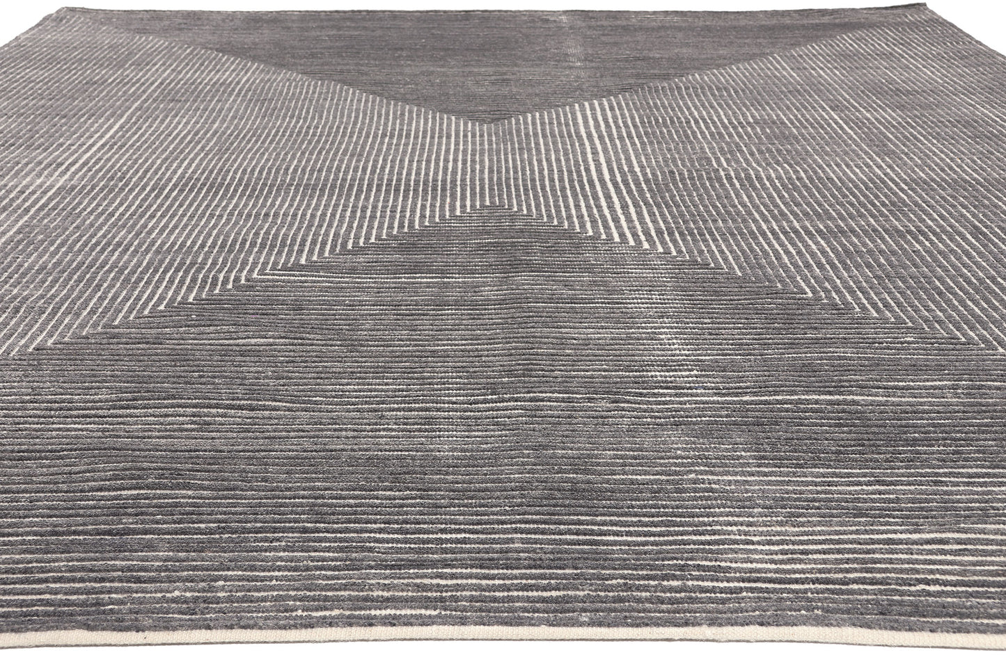 9 x 12 Modern Gray Geometric High-Low Rug 30982