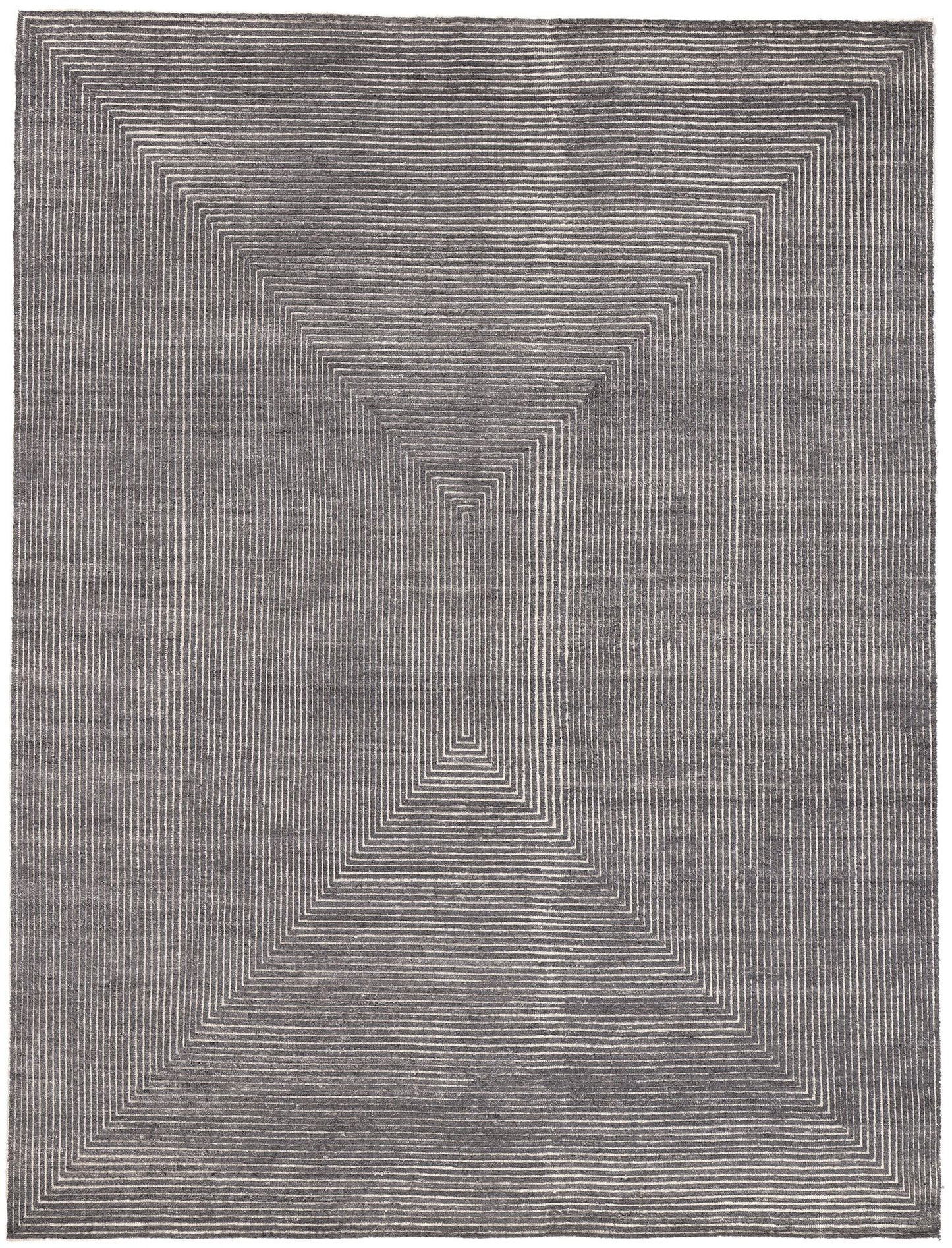 9 x 12 Modern Gray Geometric High-Low Rug 30982