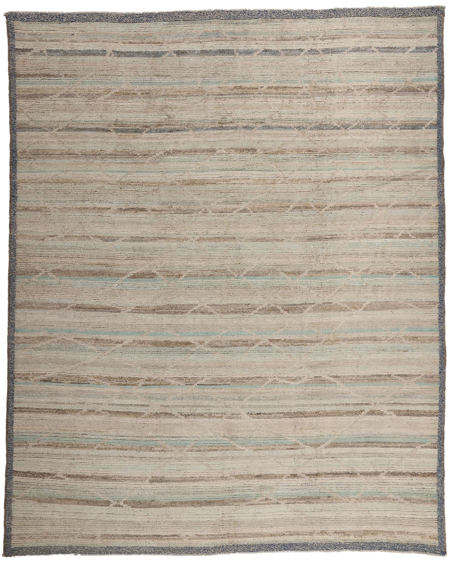 9 x 11 Modern Boho Tonal Striped Moroccan Rug 81078