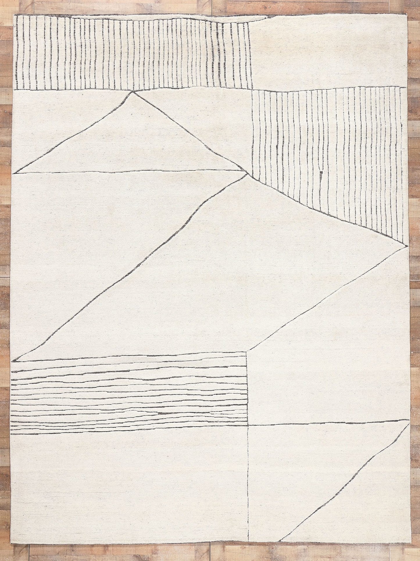 9 x 12 Minimalist Abstract Moroccan Rug 30983