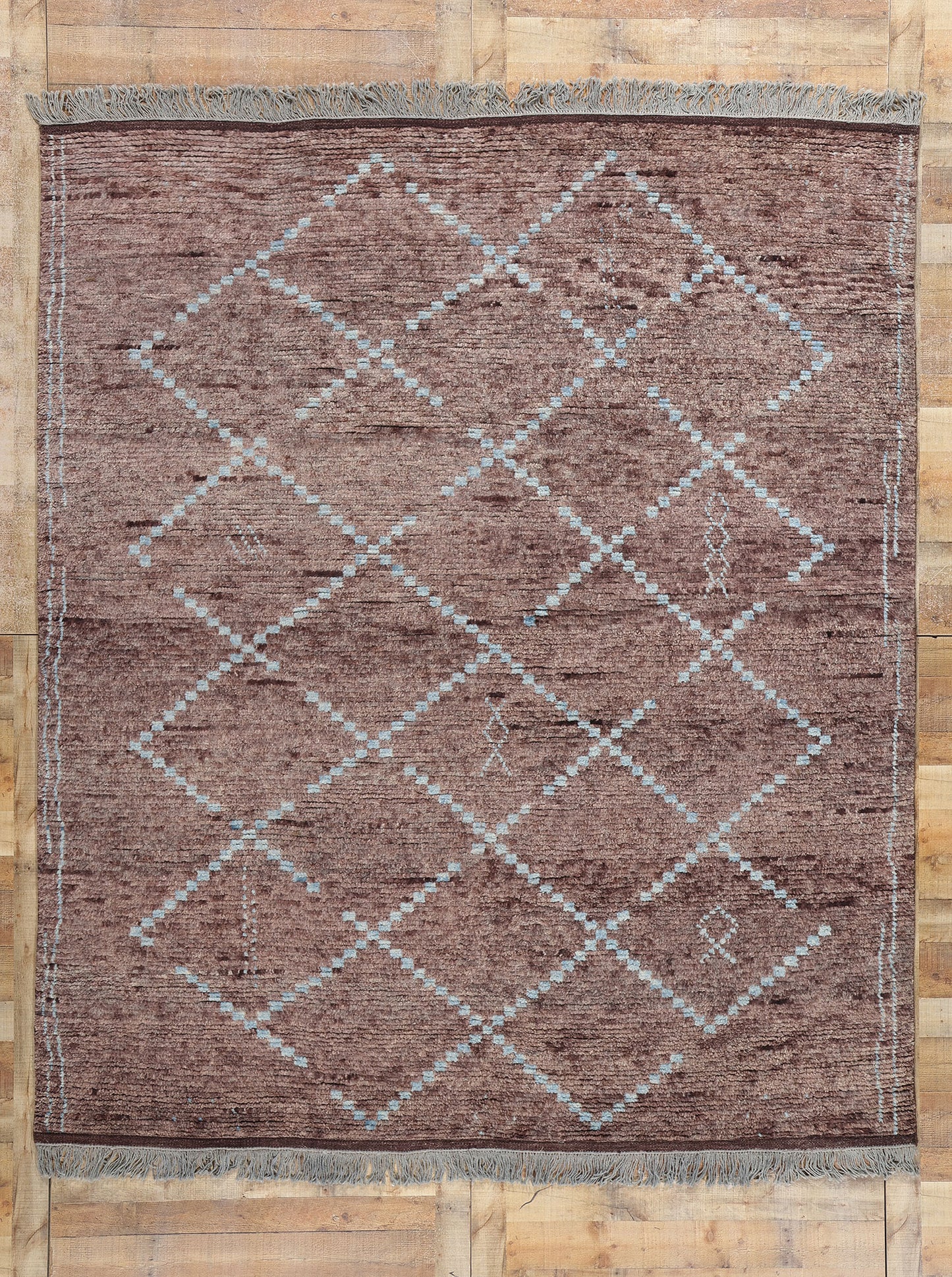 8 x 10 Modern Aubergine Moroccan Trellis Rug 31200