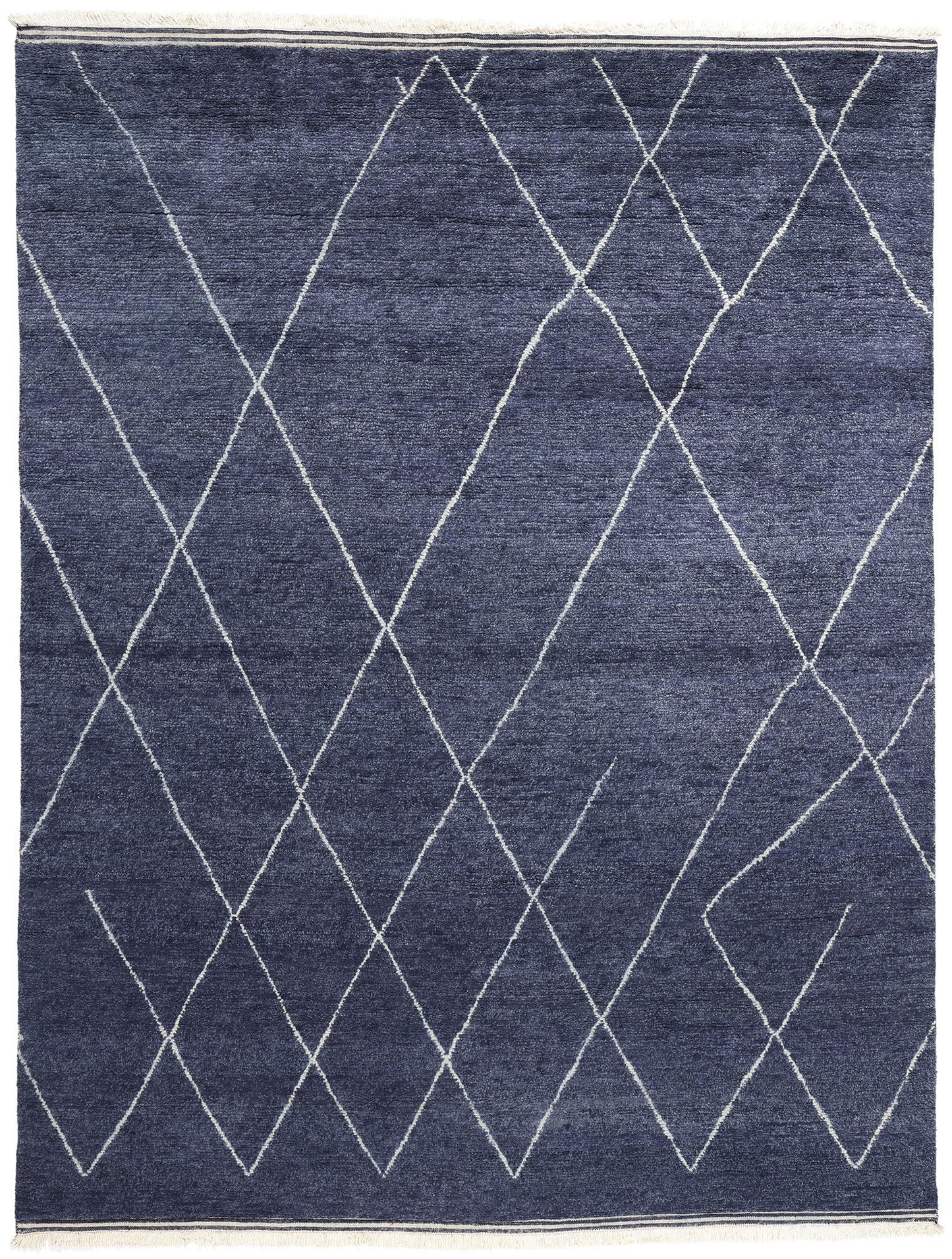 9 x 12 Modern Navy Blue Moroccan Rug 31263