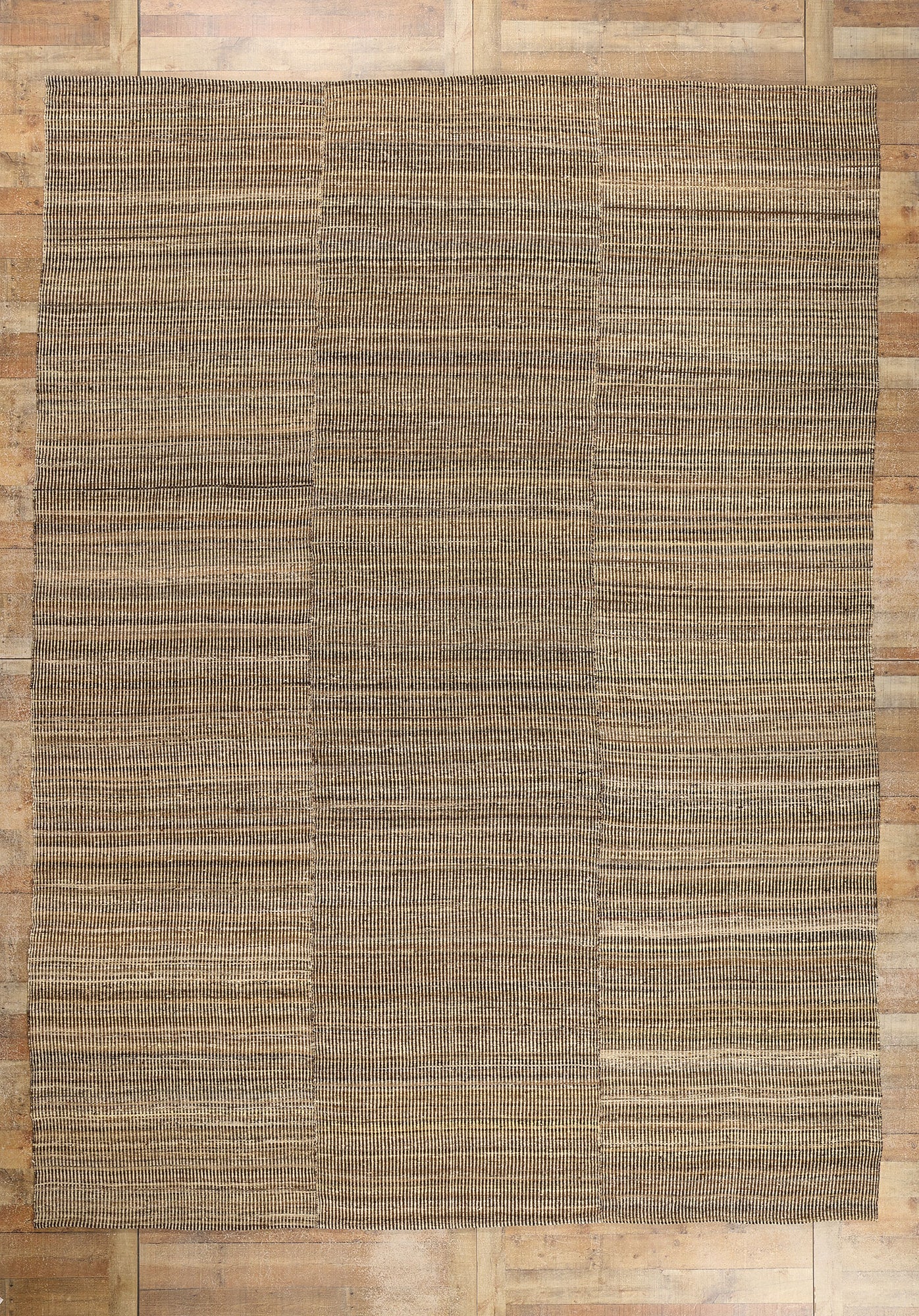 10 x 14 Modern Neutral Earth-Tone Kilim Rug 81101