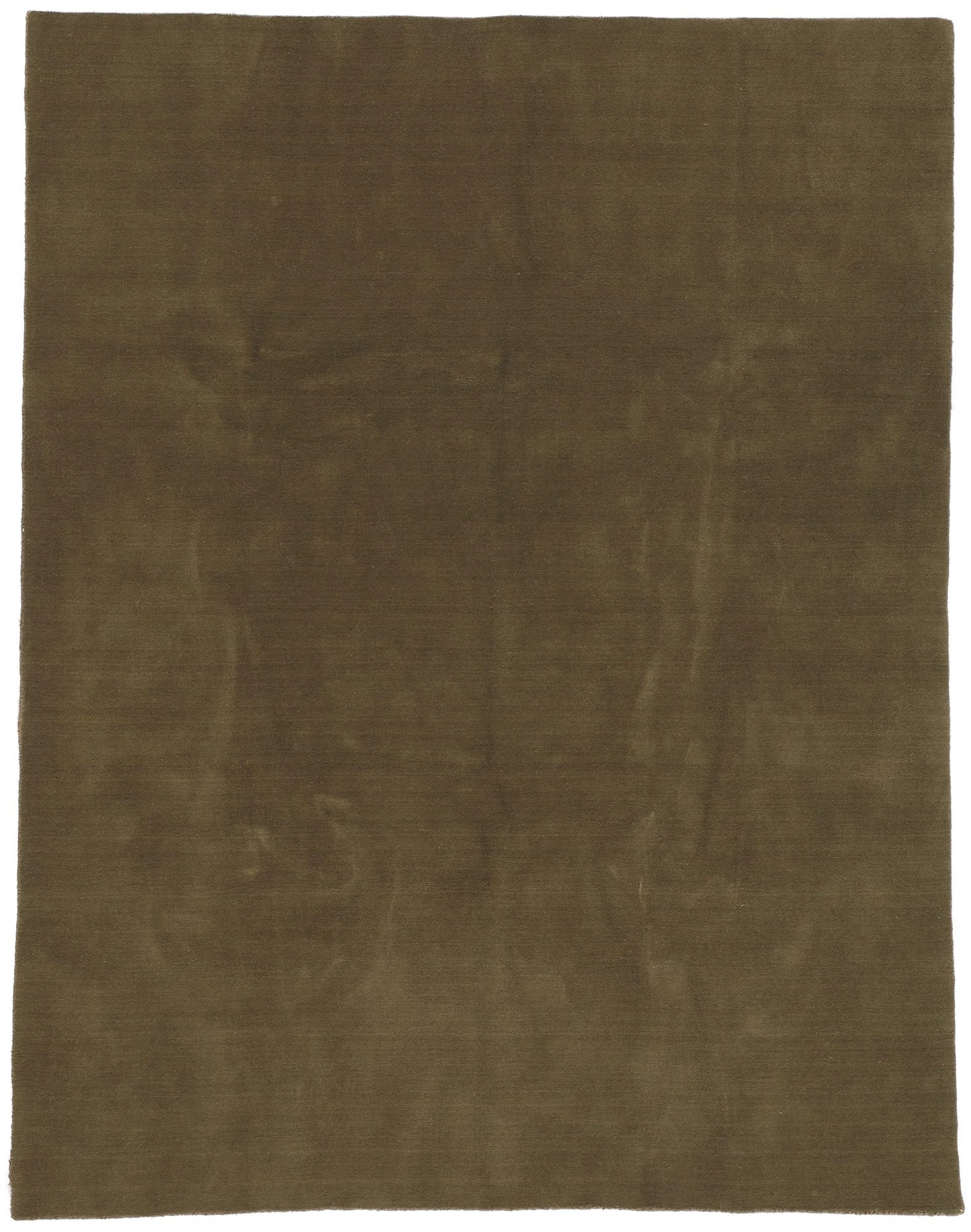 7 x 9 Solid Olive Green Modern Rug 30927