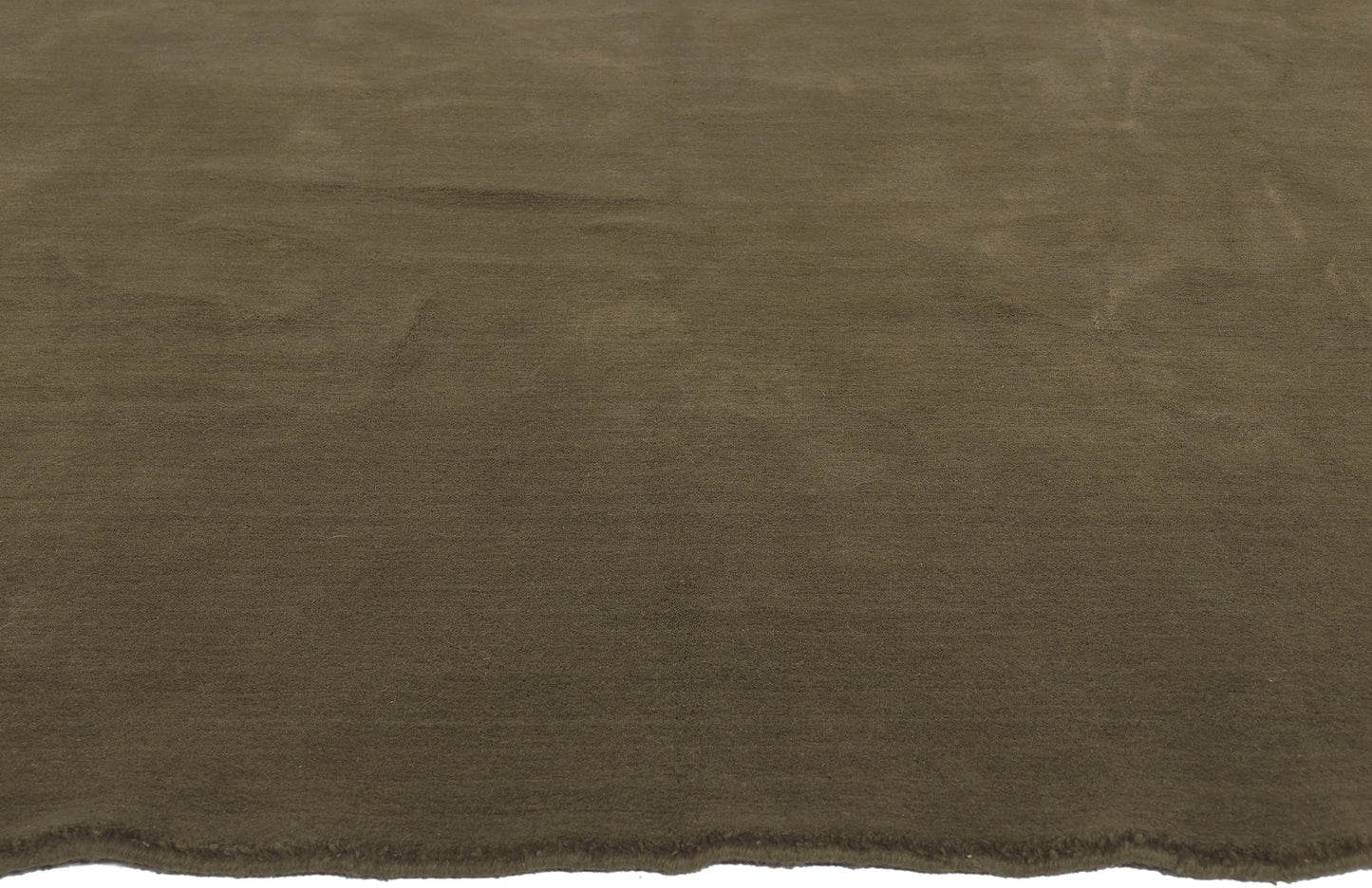 7 x 9 Solid Olive Green Modern Rug 30927