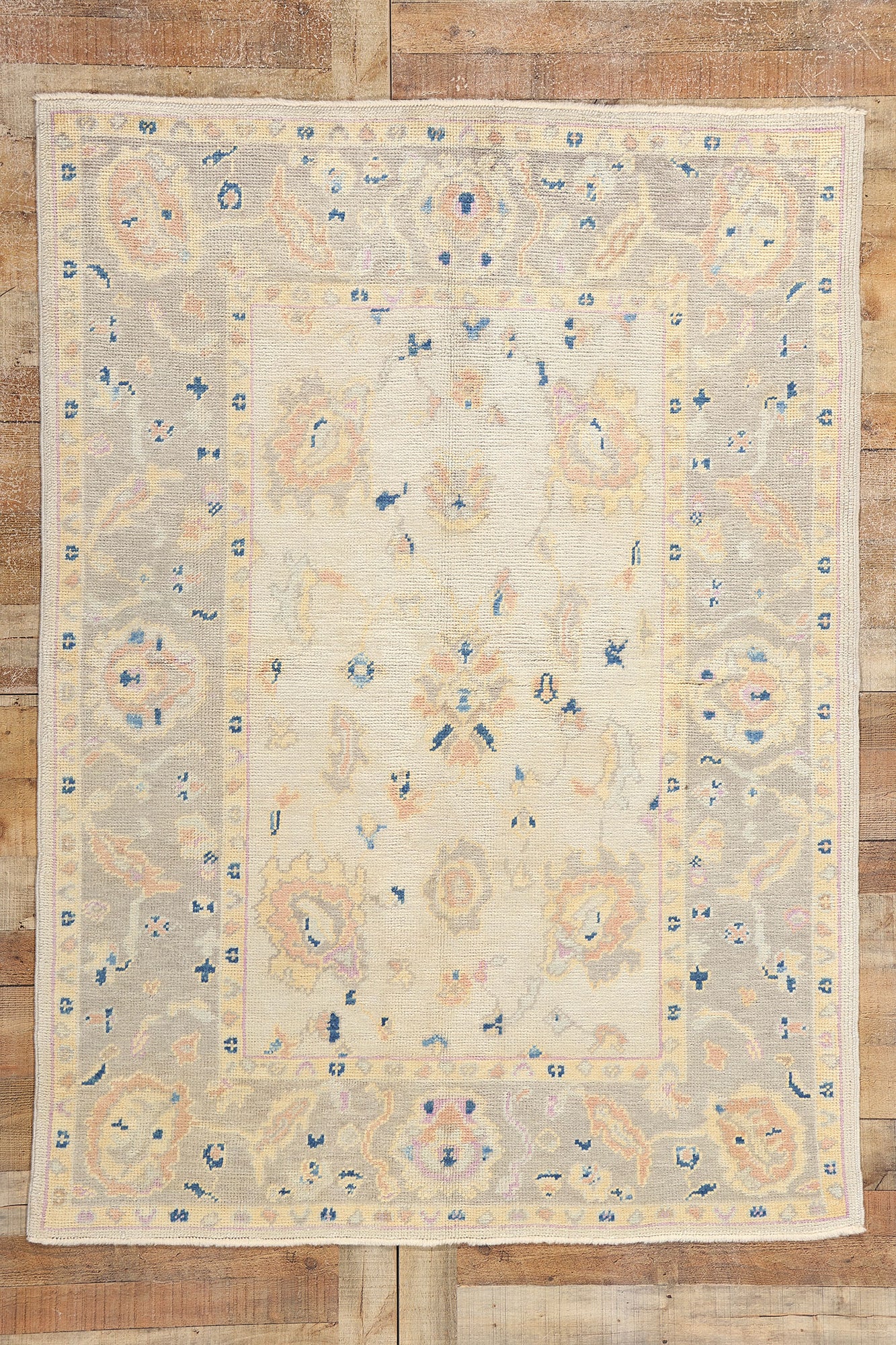 5 x 7 Modern Pastel Turkish Oushak Rug 53605