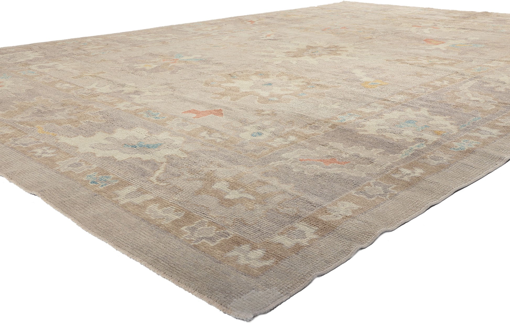 9 x 12 Modern Earth-Tone Turkish Oushak Rug 52376