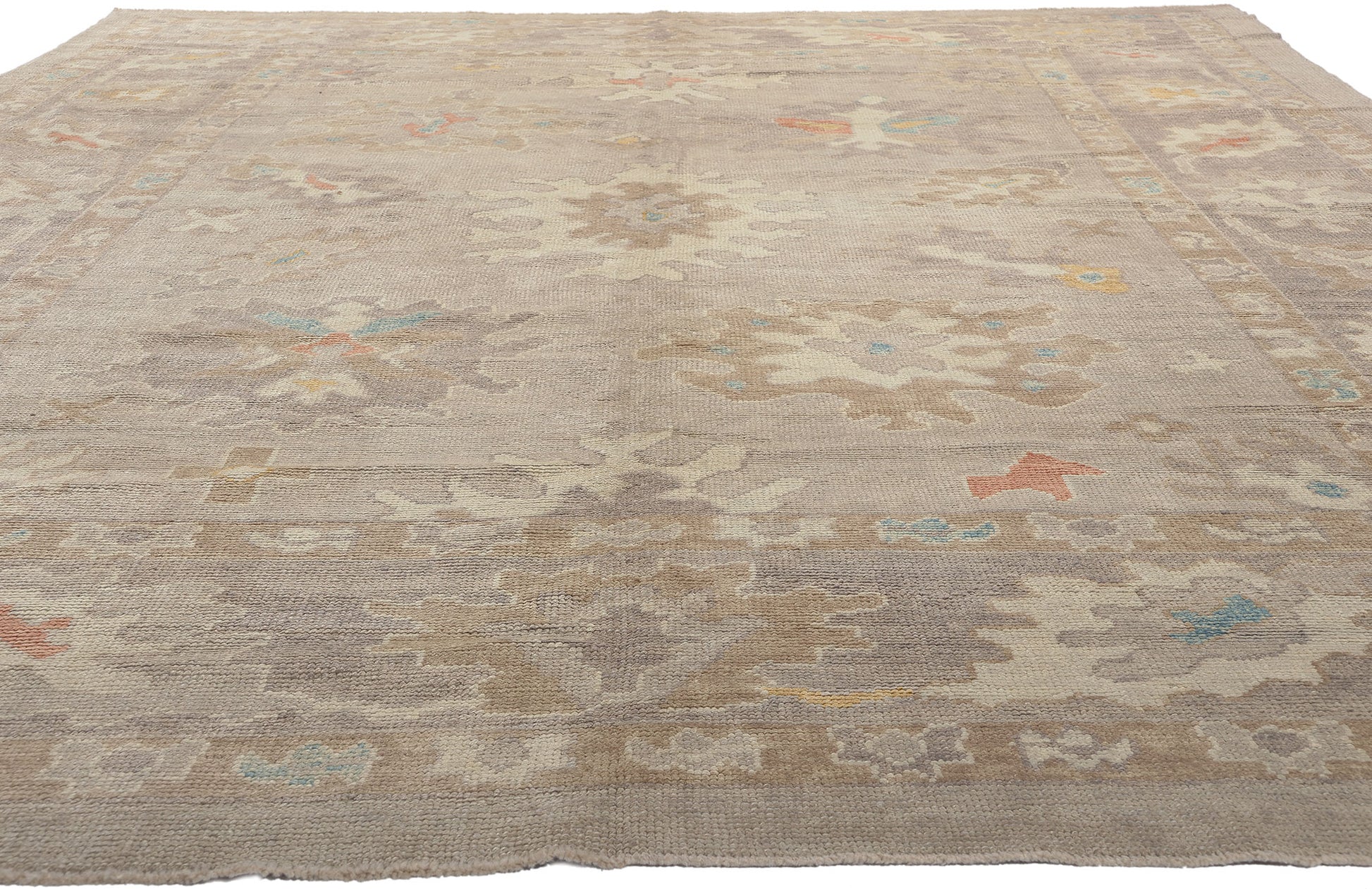 9 x 12 Modern Earth-Tone Turkish Oushak Rug 52376