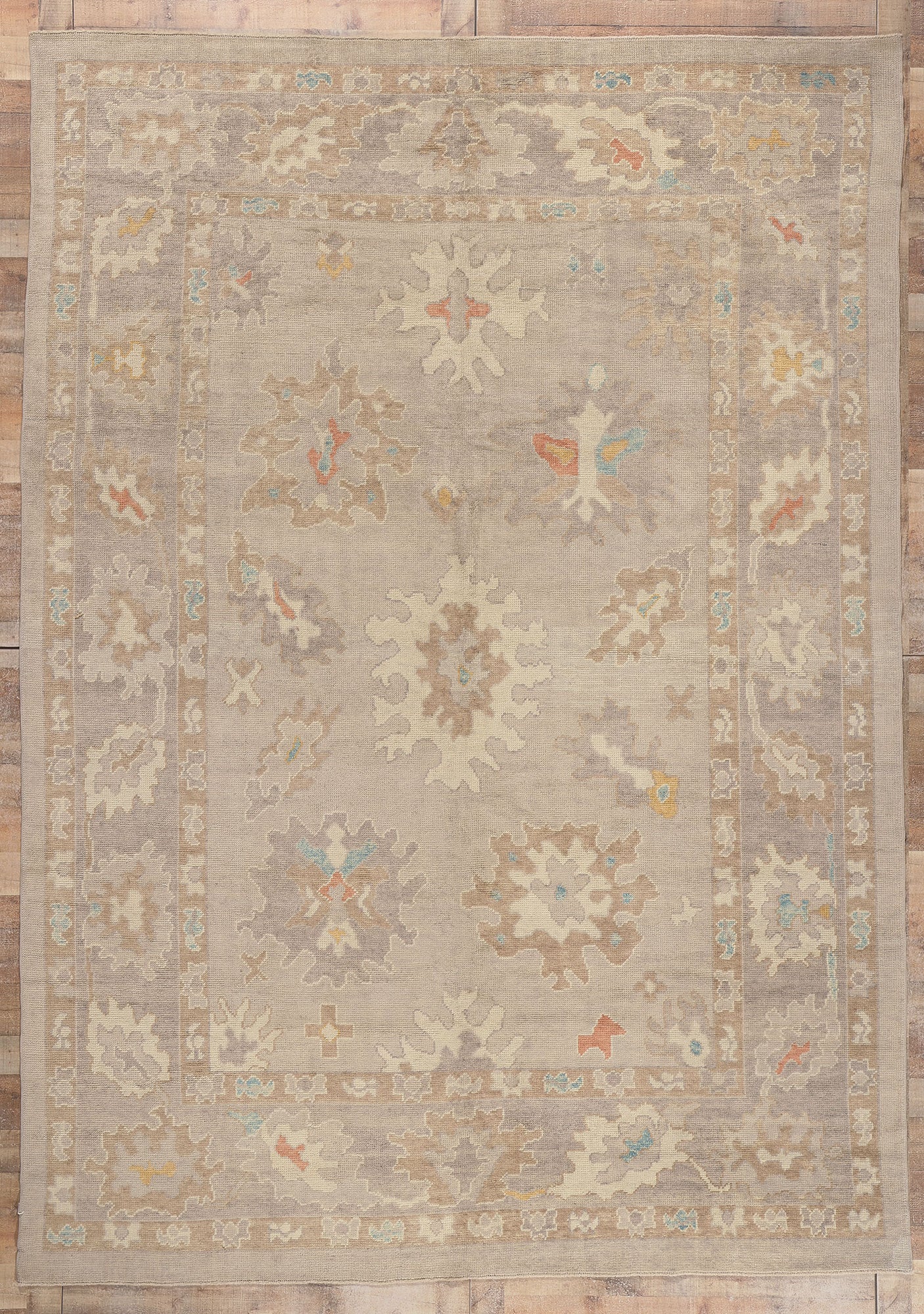 9 x 12 Modern Earth-Tone Turkish Oushak Rug 52376