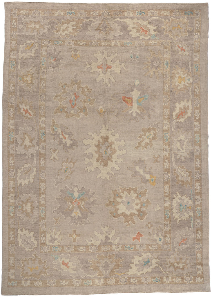 9 x 12 Modern Earth-Tone Turkish Oushak Rug 52376