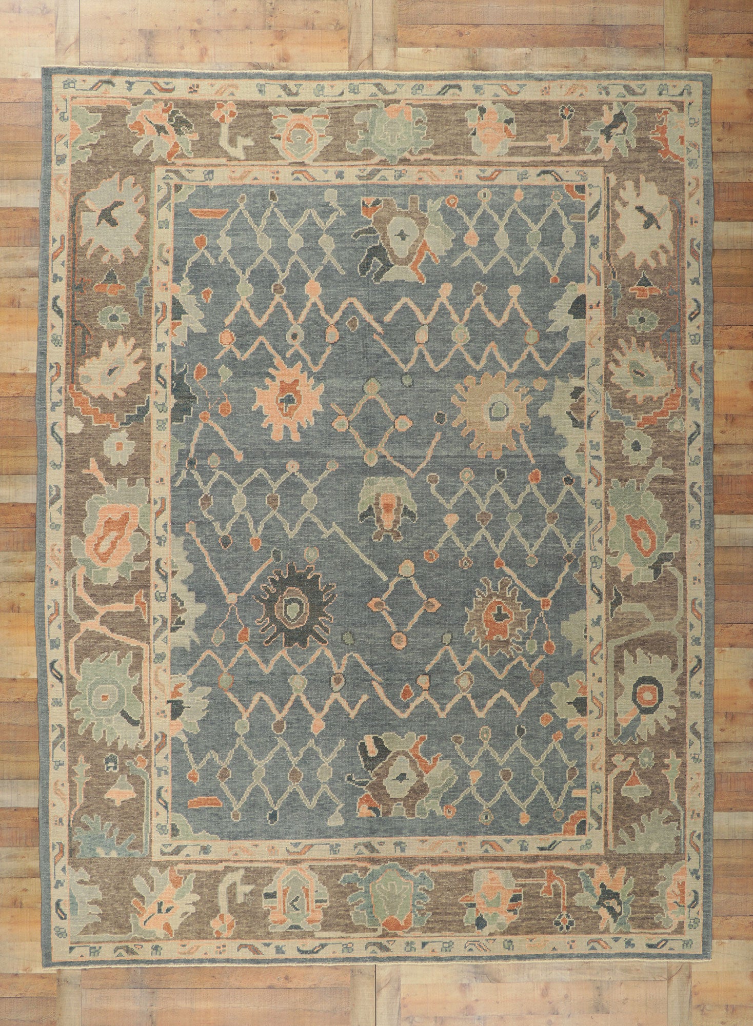 9 x 12 Modern Turkish Oushak Rug 53817