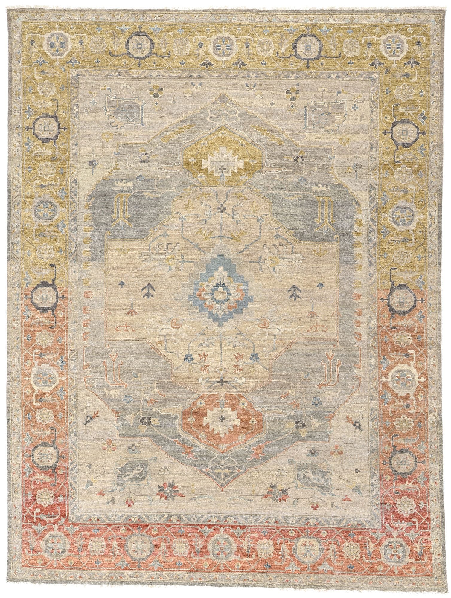 9 x 12 Modern Earth-Tone Oushak Rug 31054