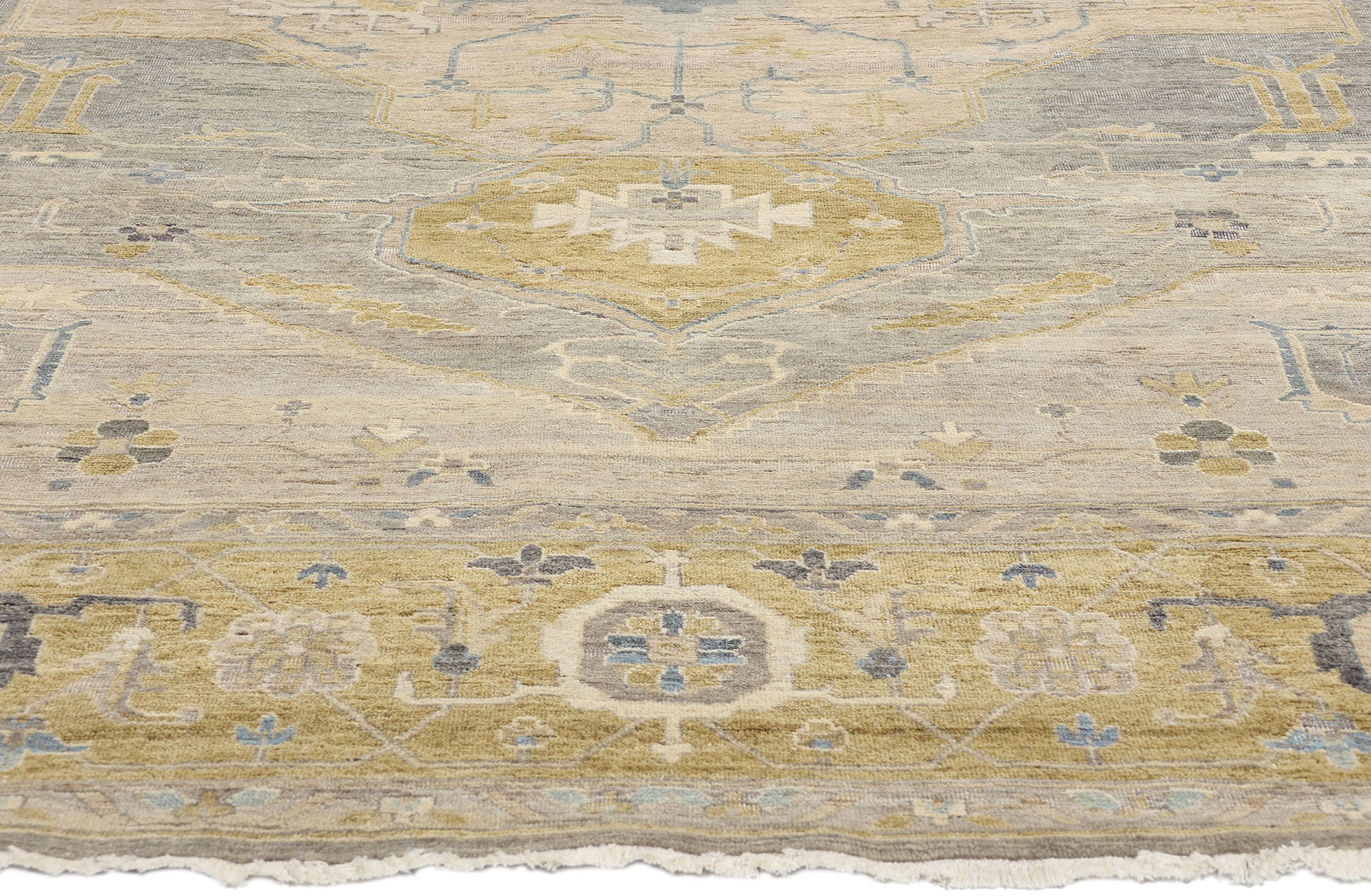 9 x 12 Modern Earth-Tone Oushak Rug 31054