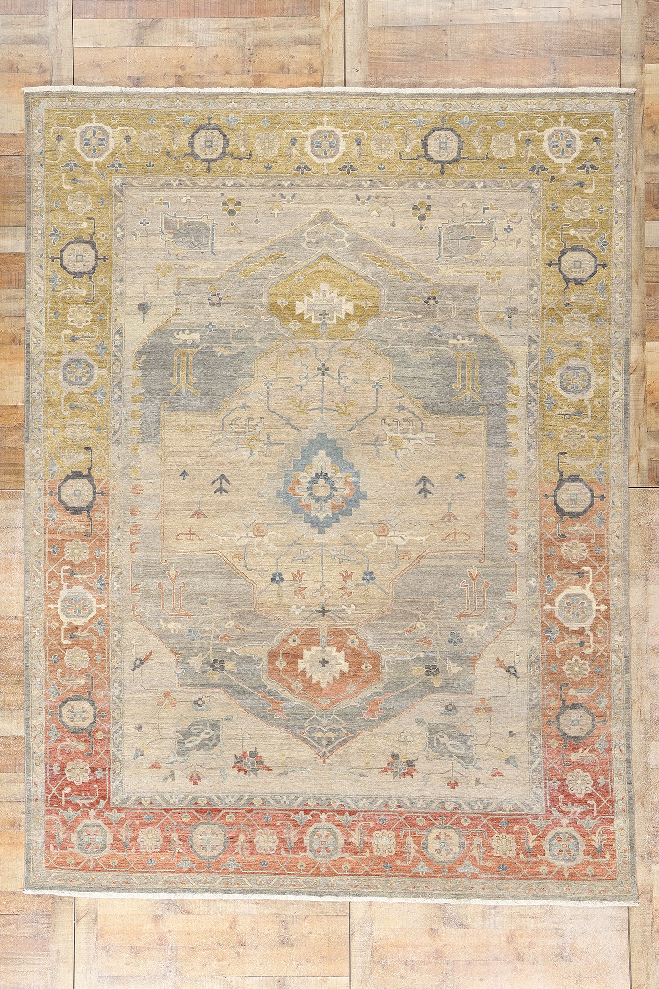 9 x 12 Modern Earth-Tone Oushak Rug 31054