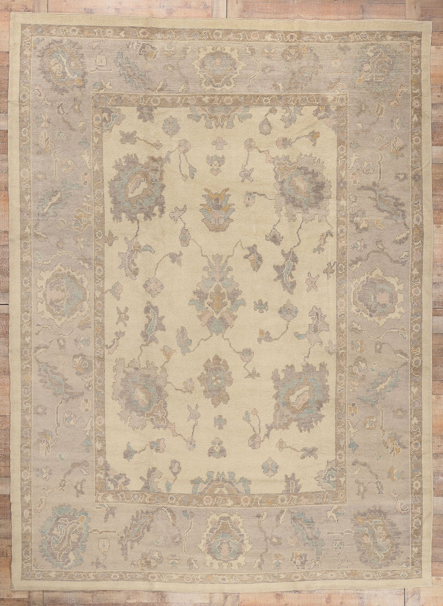 10 x 13 Modern Pastel Turkish Oushak Rug 52380