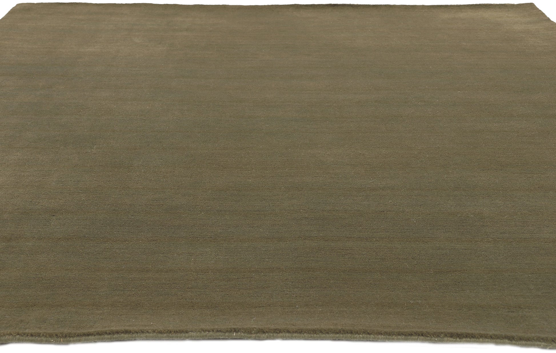 7 x 9 Solid Olive Green Modern Rug 30998