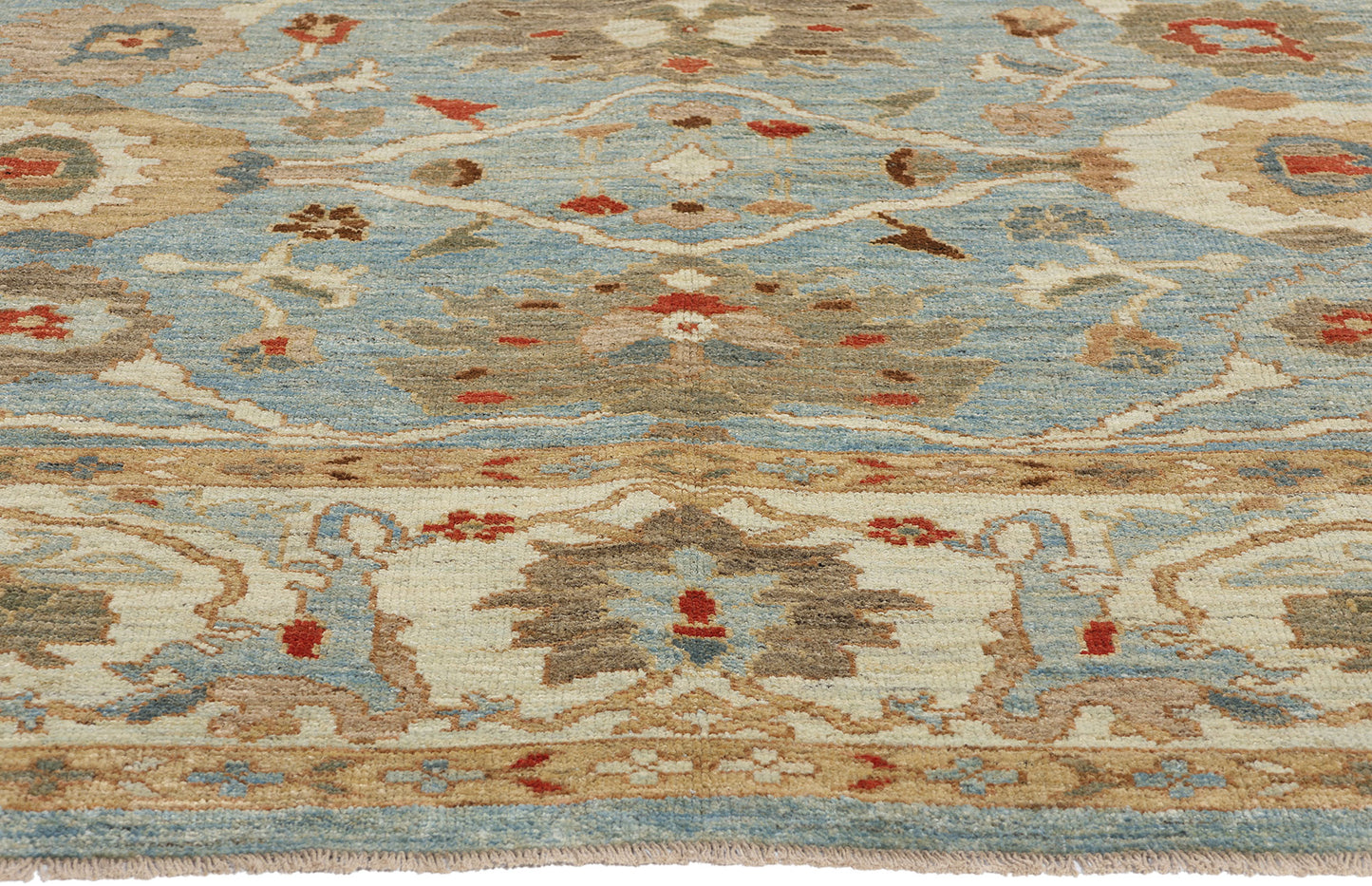 9 x 11 Modern Sky Blue Persian Sultanabad Rug 61283