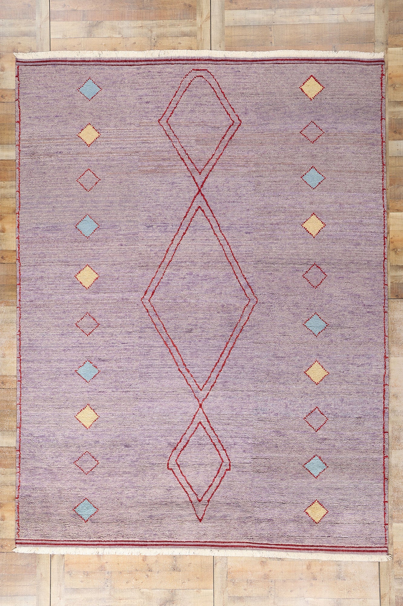 9 x 12 Modern Tribal Purple Moroccan Rug 31080