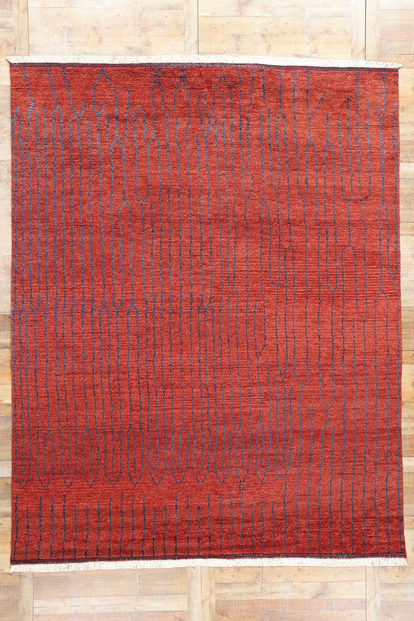 9 x 12 Crimson Enchantment Abstract Moroccan Rug 31295