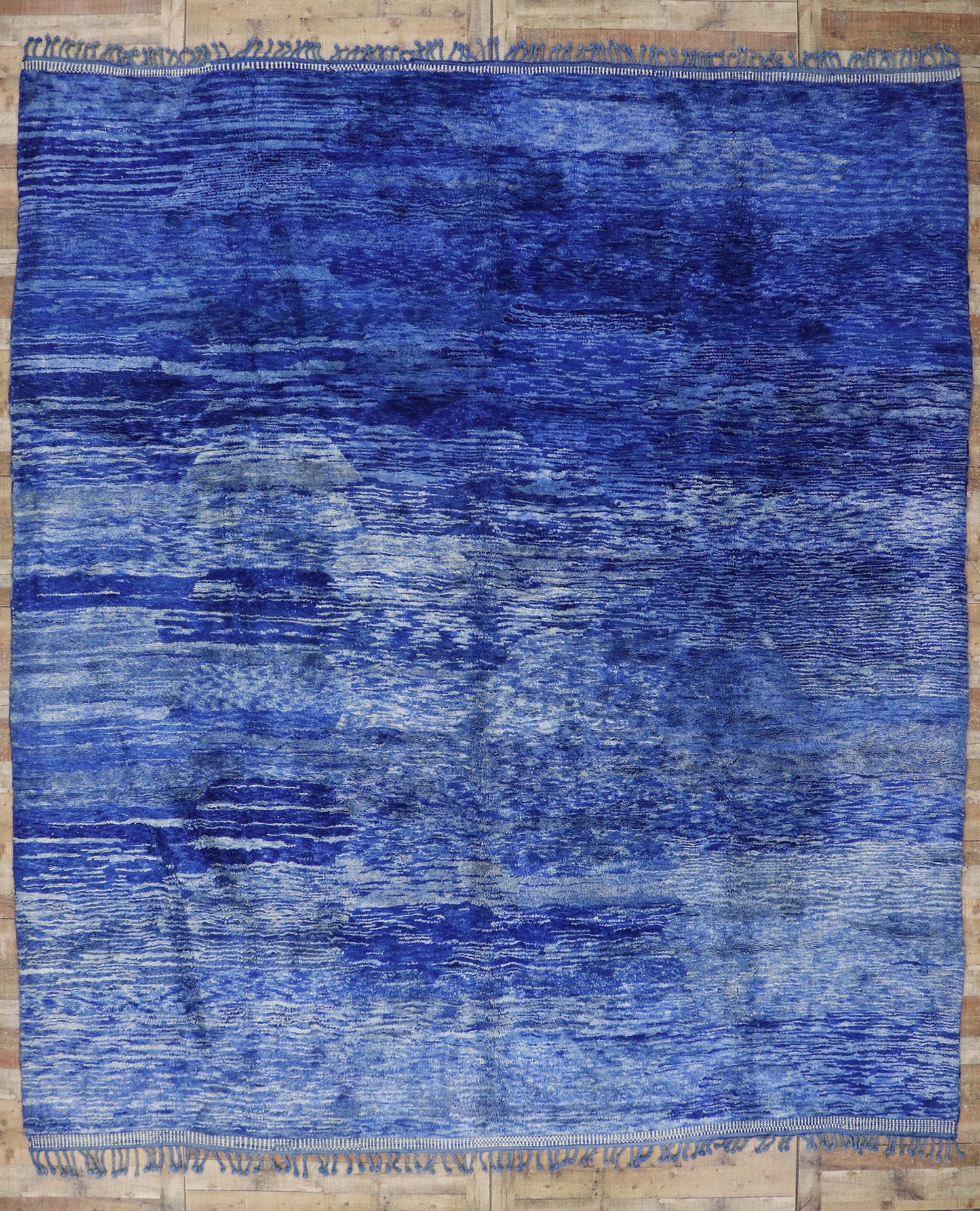 12 x 14 Modern Blue Beni Mrirt Moroccan Rug 21168