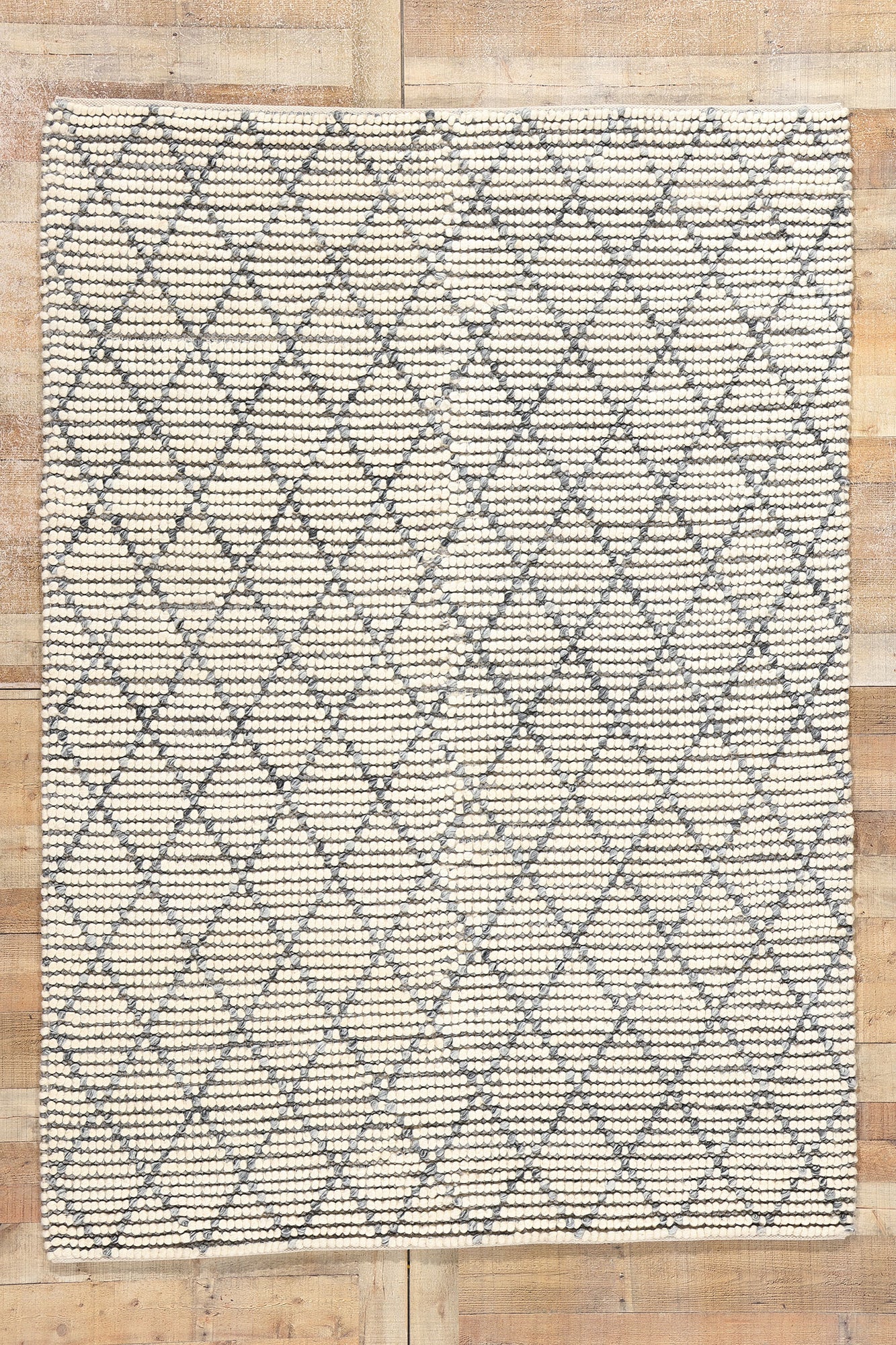 6 x 8 Modern Moroccan Trellis Textured Rug 31050