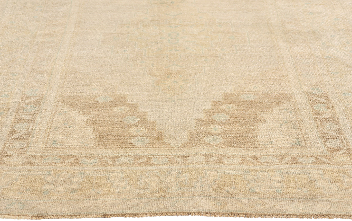 4 x 9 Vintage Muted Turkish Oushak Rug 53688