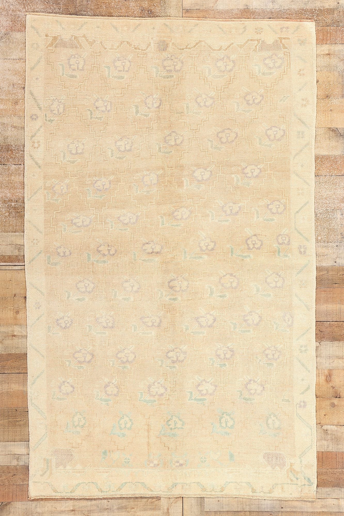 5 x 8 Vintage Muted Turkish Oushak Rug 53682