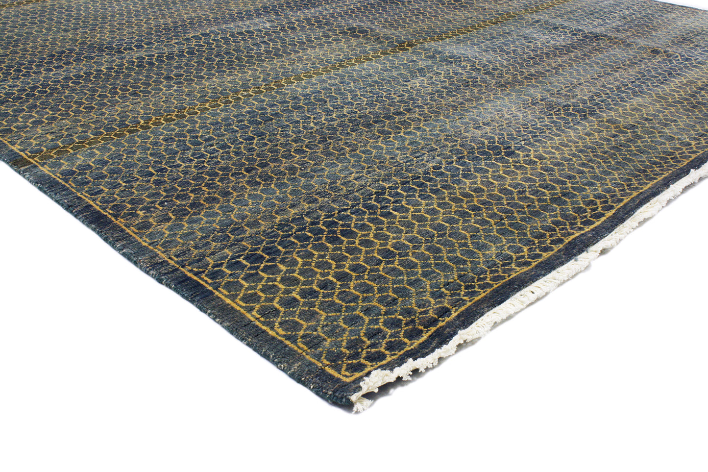 6 x 8 Navy Blue Transitional Indian Rug 30288