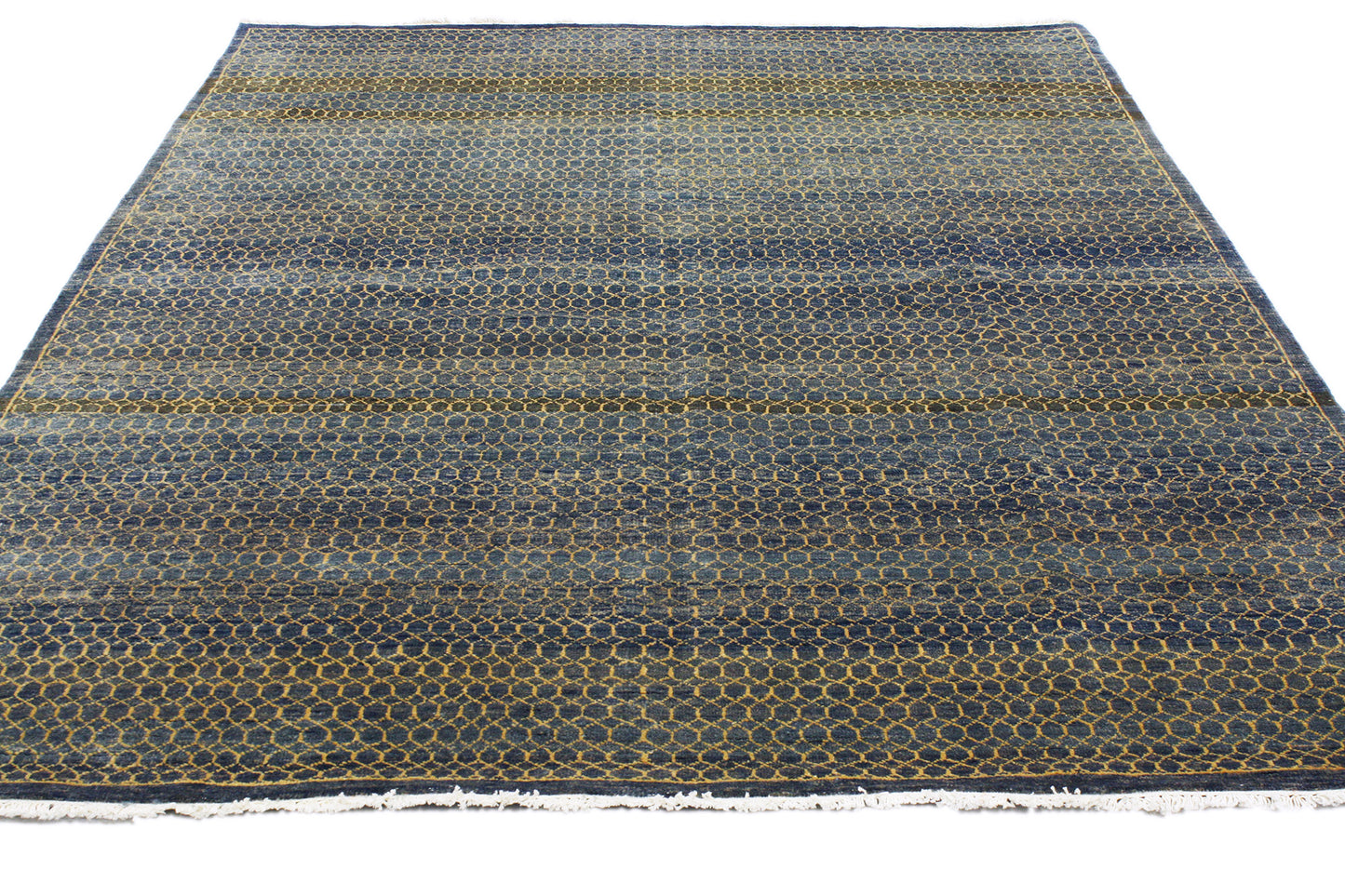 6 x 8 Navy Blue Transitional Indian Rug 30288