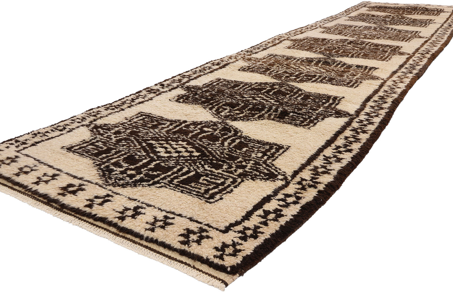3 x 14 Vintage Neutral Kurdish Rug 53907