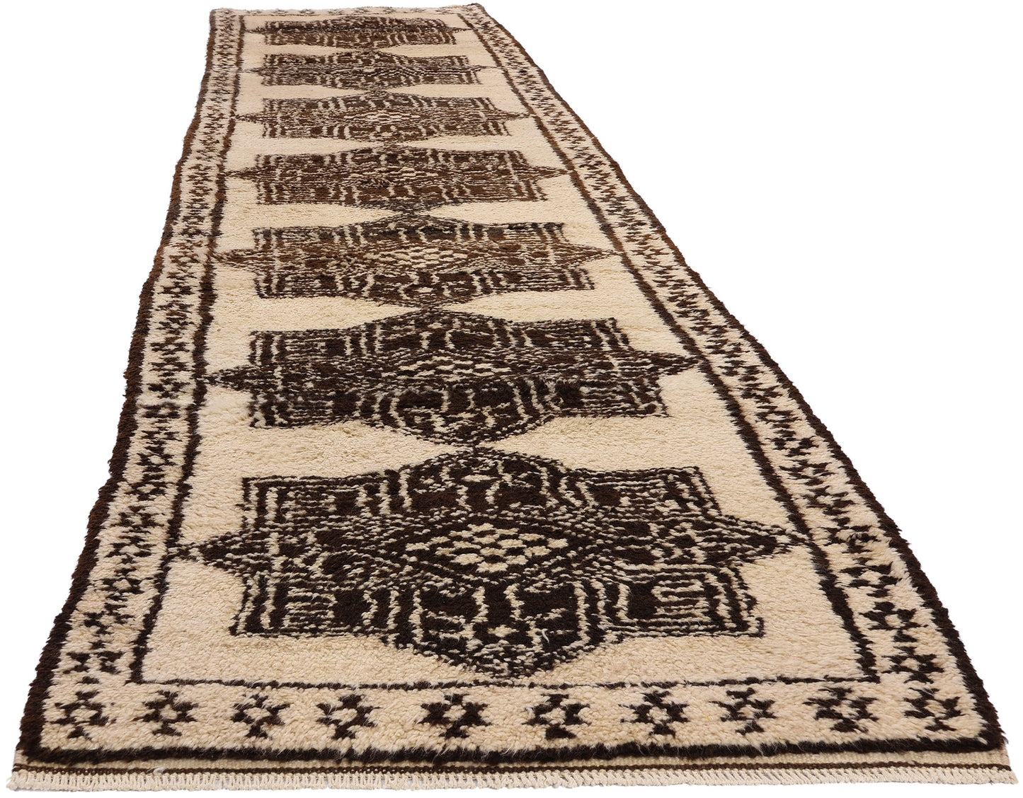 3 x 14 Vintage Neutral Kurdish Rug 53907