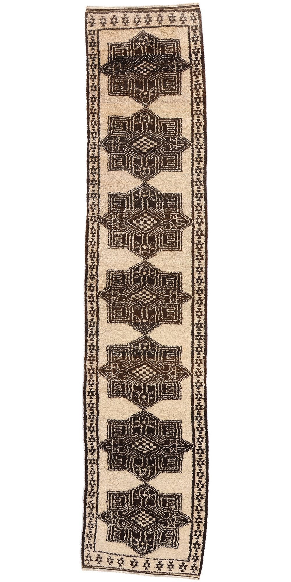 3 x 14 Vintage Neutral Kurdish Rug 53907