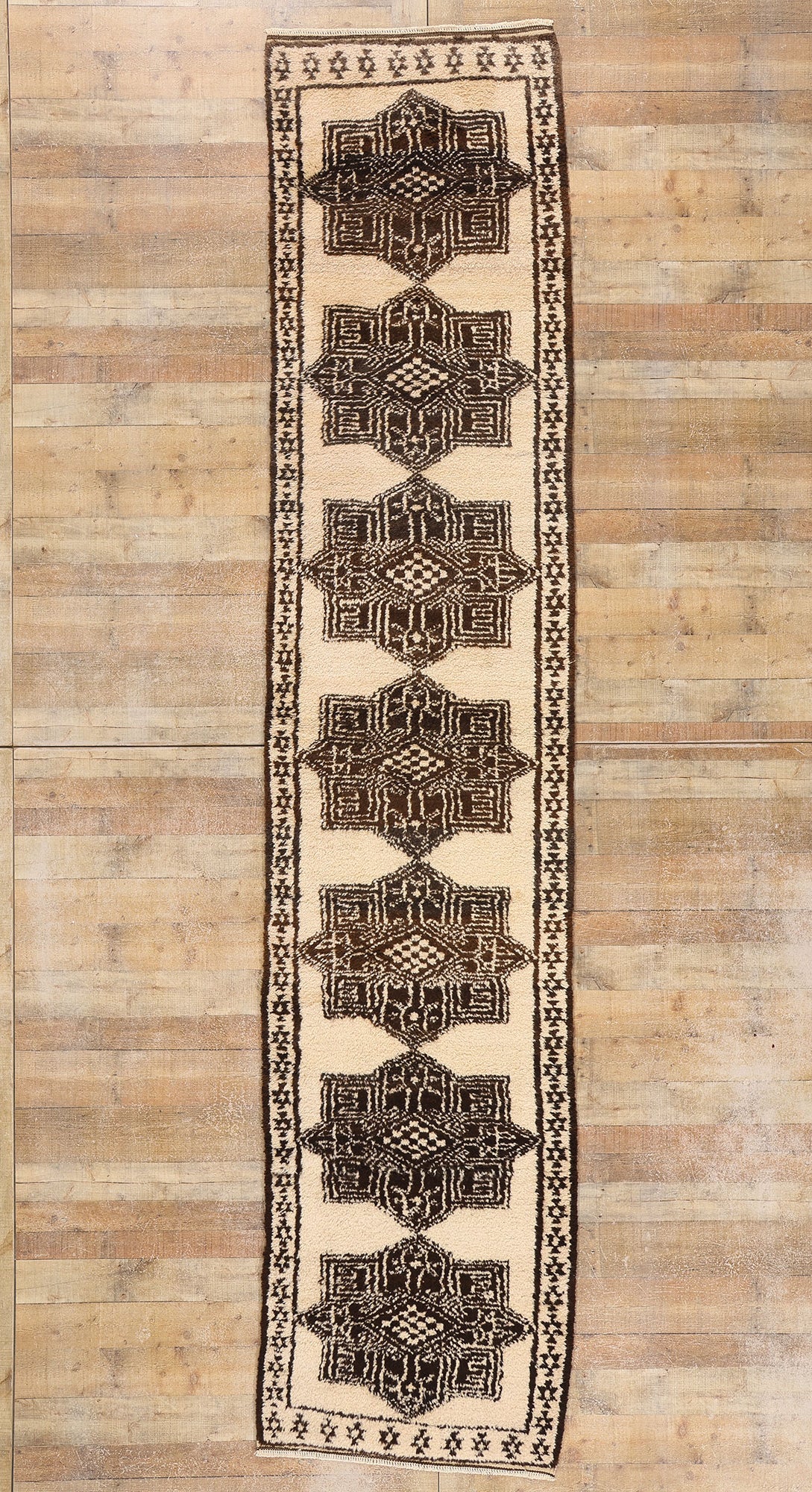 3 x 14 Vintage Neutral Kurdish Rug 53907