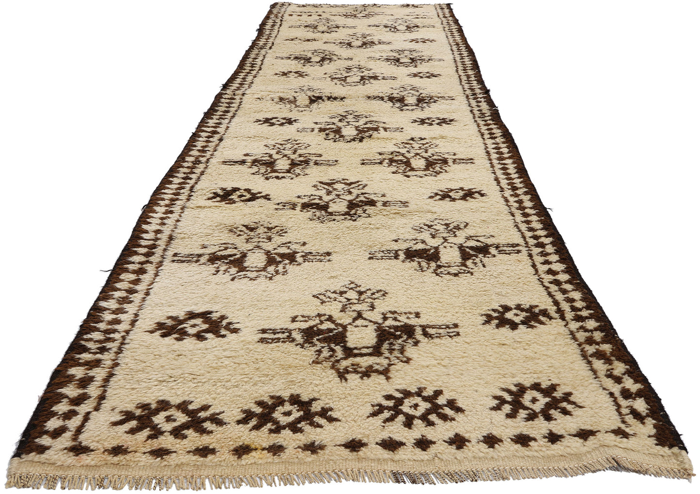 3 x 15 Neutral Vintage Kurdish Rug 53885