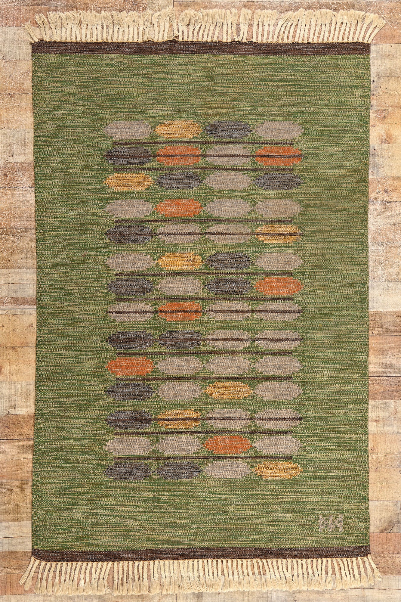 4 x 7 Nils Nilsson Vintage Finnish Rollakan Rug 78825