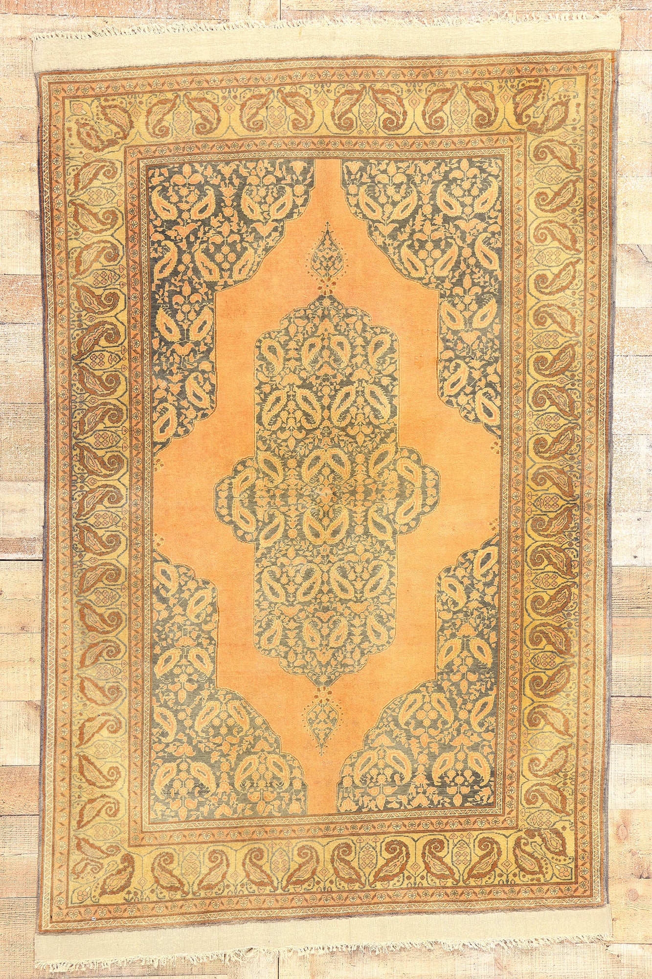 4 x 6 Antique Orange Persian Tabriz Rug 21678