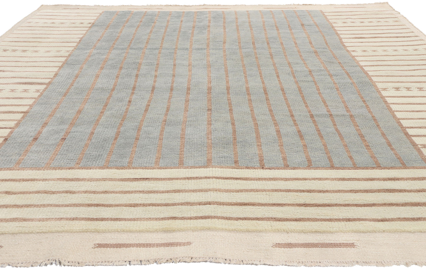 8 x 10 Organic Brutalist Striped Moroccan Rug 31313
