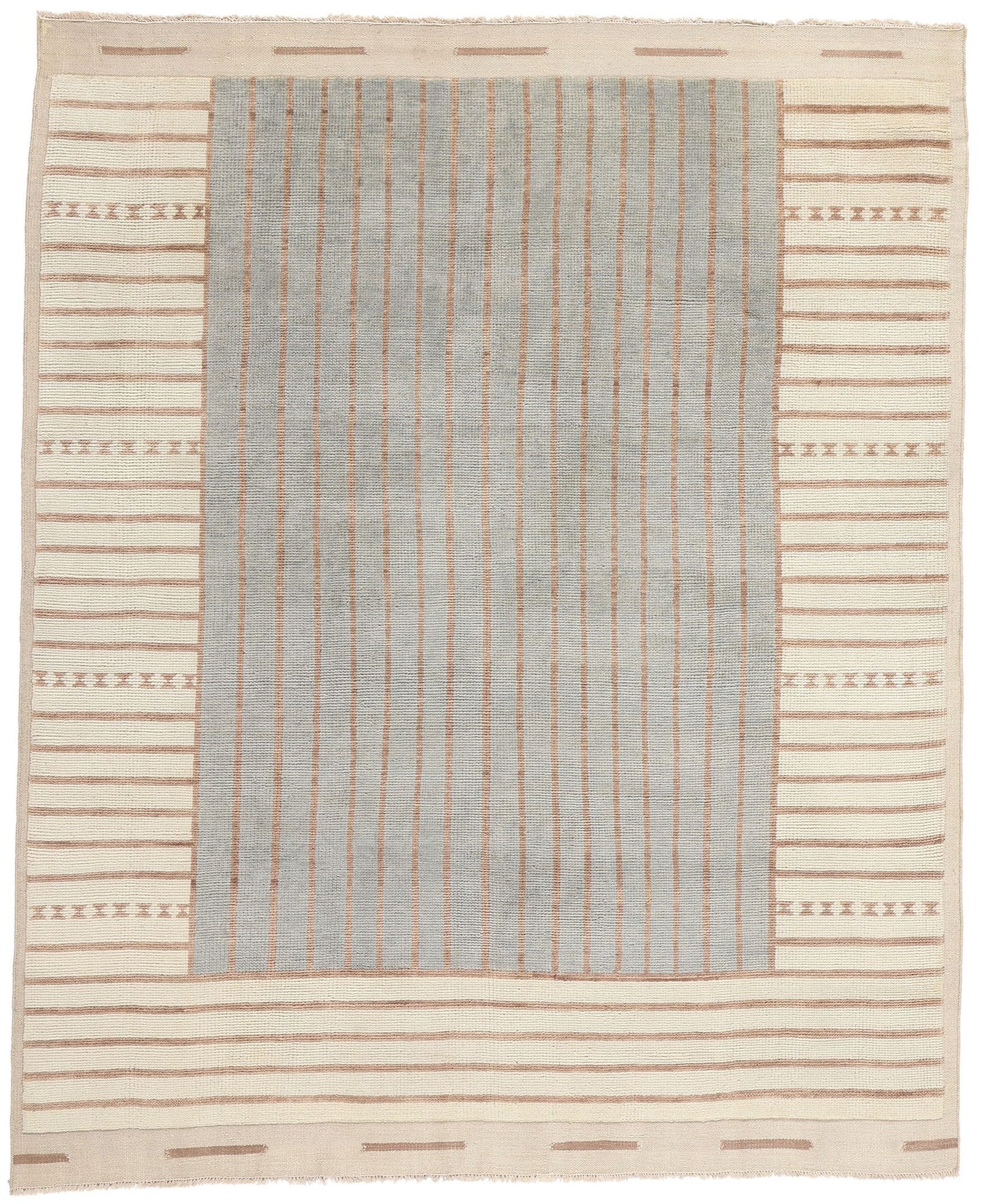 8 x 10 Organic Brutalist Striped Moroccan Rug 31313