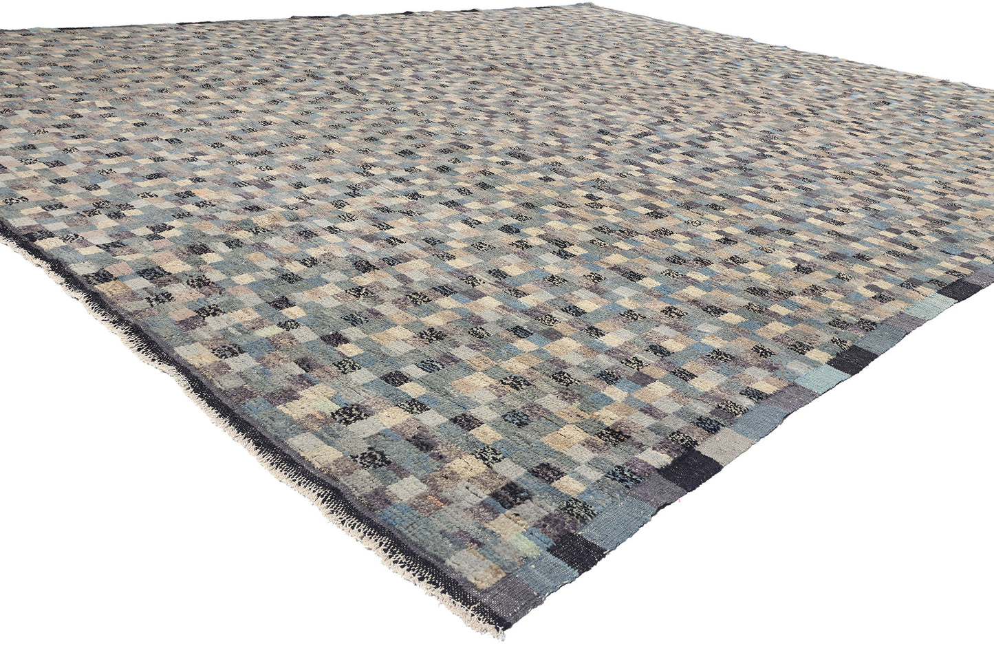 12 x 15 Modern Bauhaus Checkered Moroccan Rug 81053